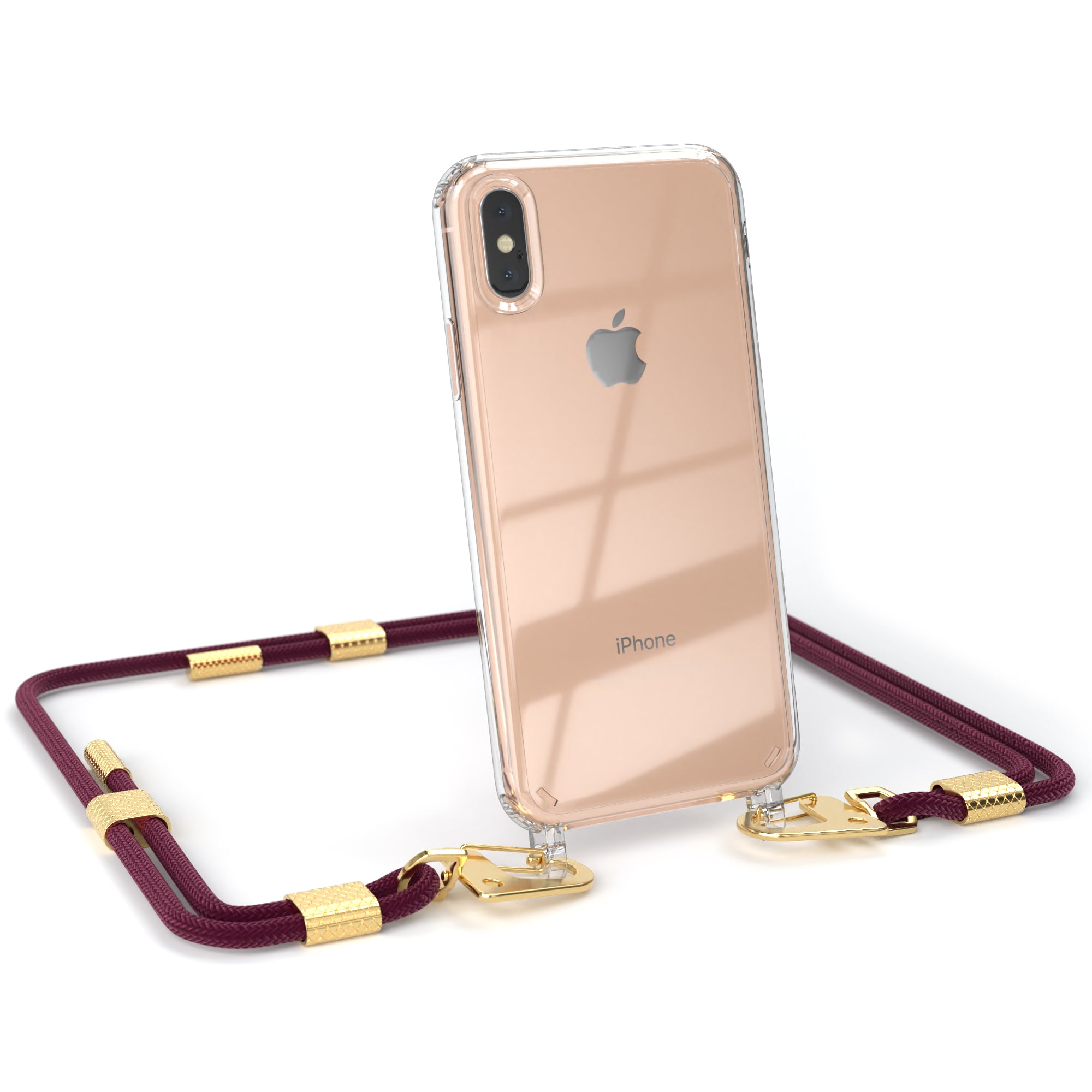 iPhone XS Max Hülle + Kordel mit Karabinern