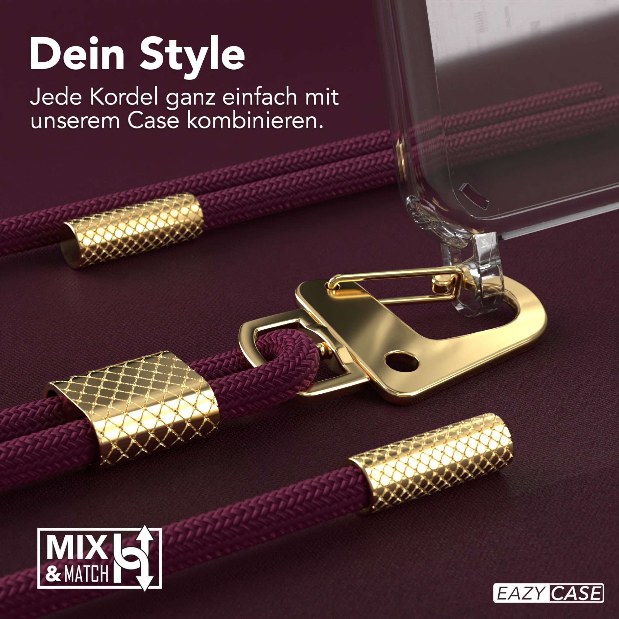 iPhone XS Max Hülle + Kordel mit Karabinern