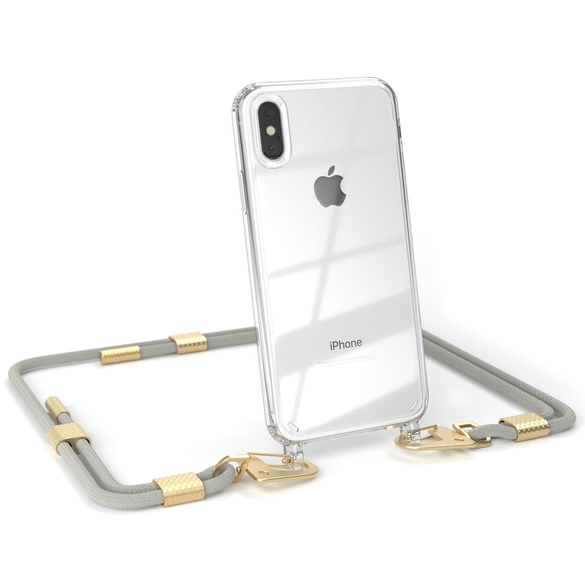 iPhone XS Max Hülle + Kordel mit Karabinern