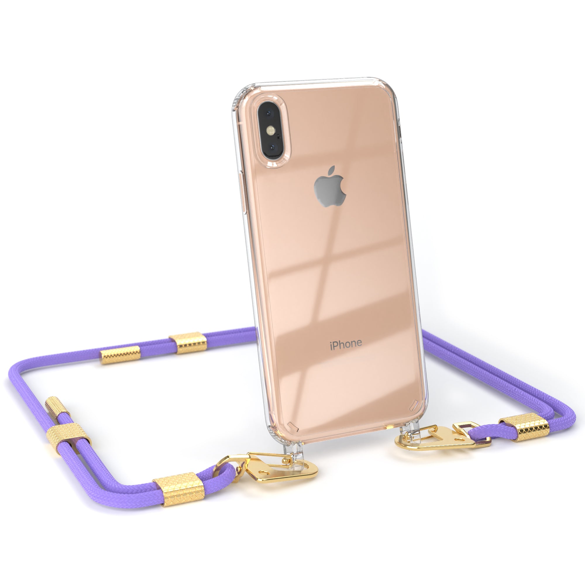 iPhone XS Max Hülle + Kordel mit Karabinern