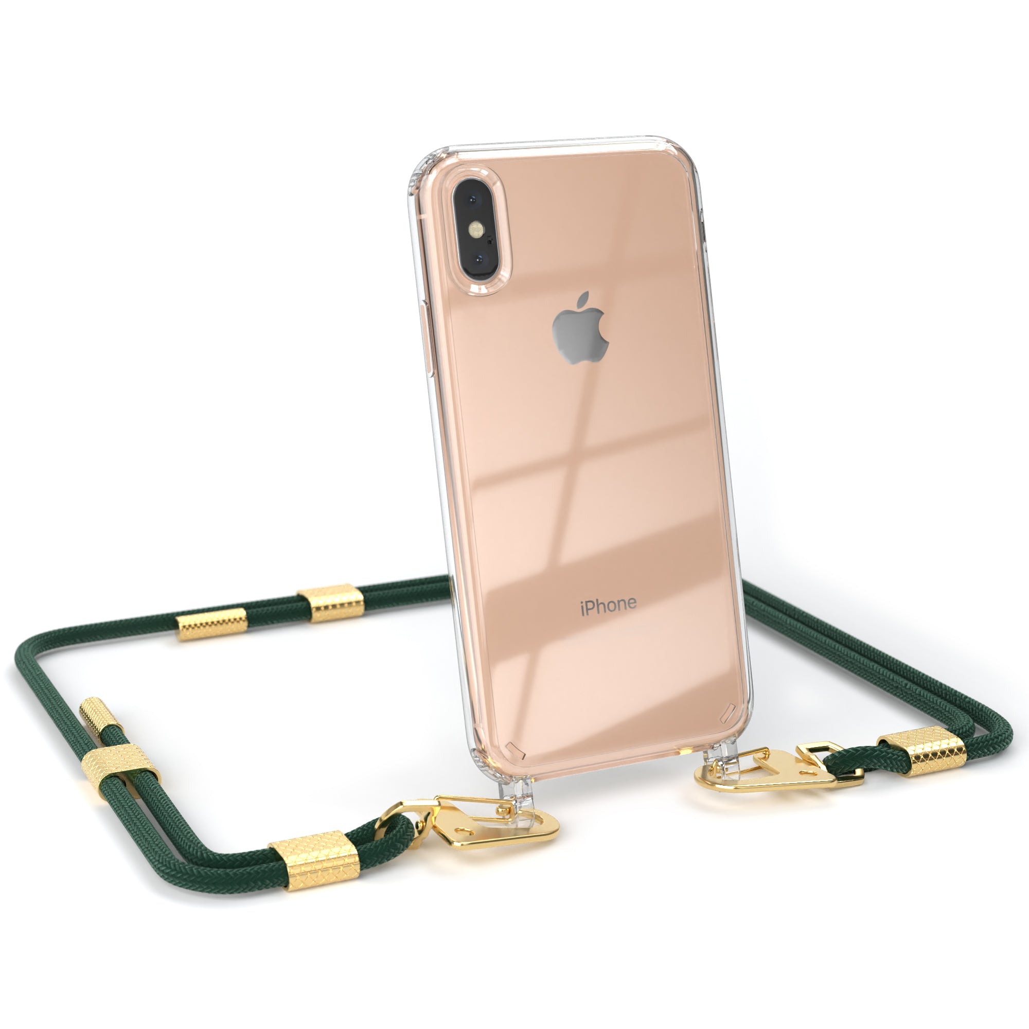 iPhone XS Max Hülle + Kordel mit Karabinern