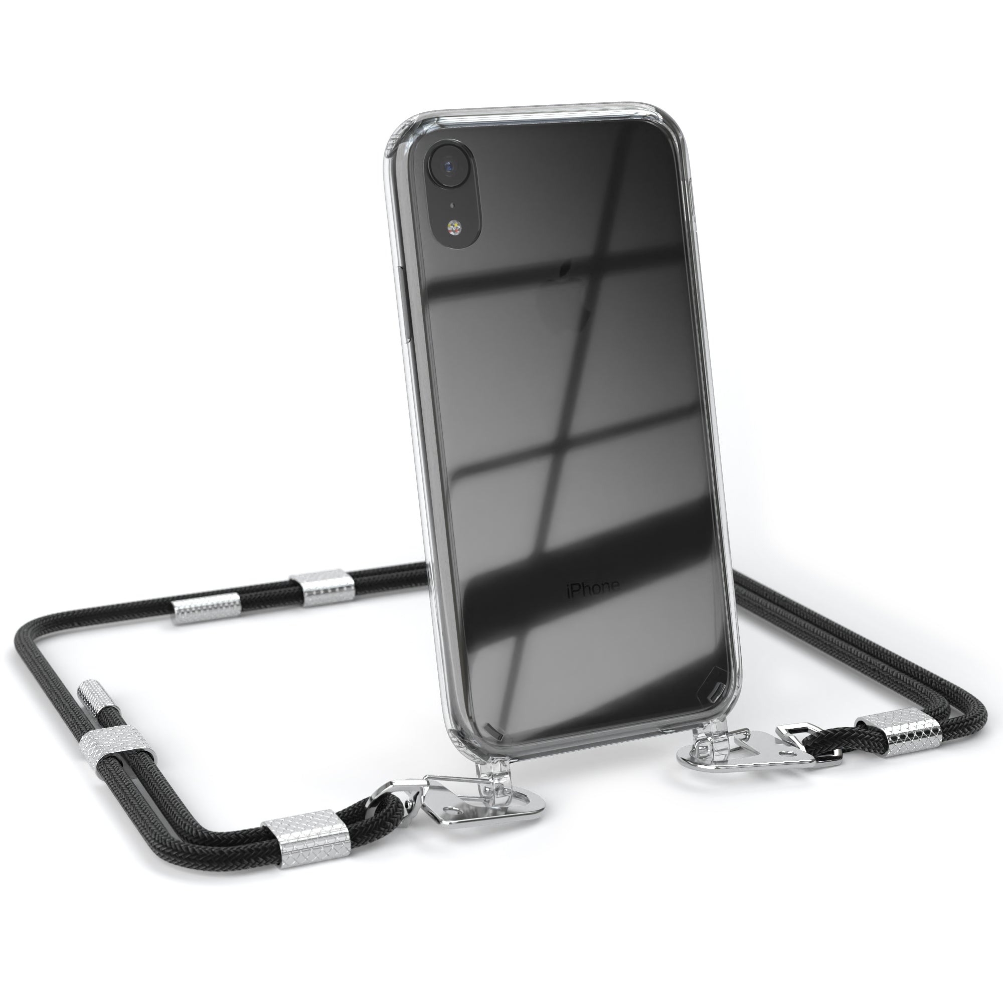 iPhone XR Hülle + Kordel mit Karabinern