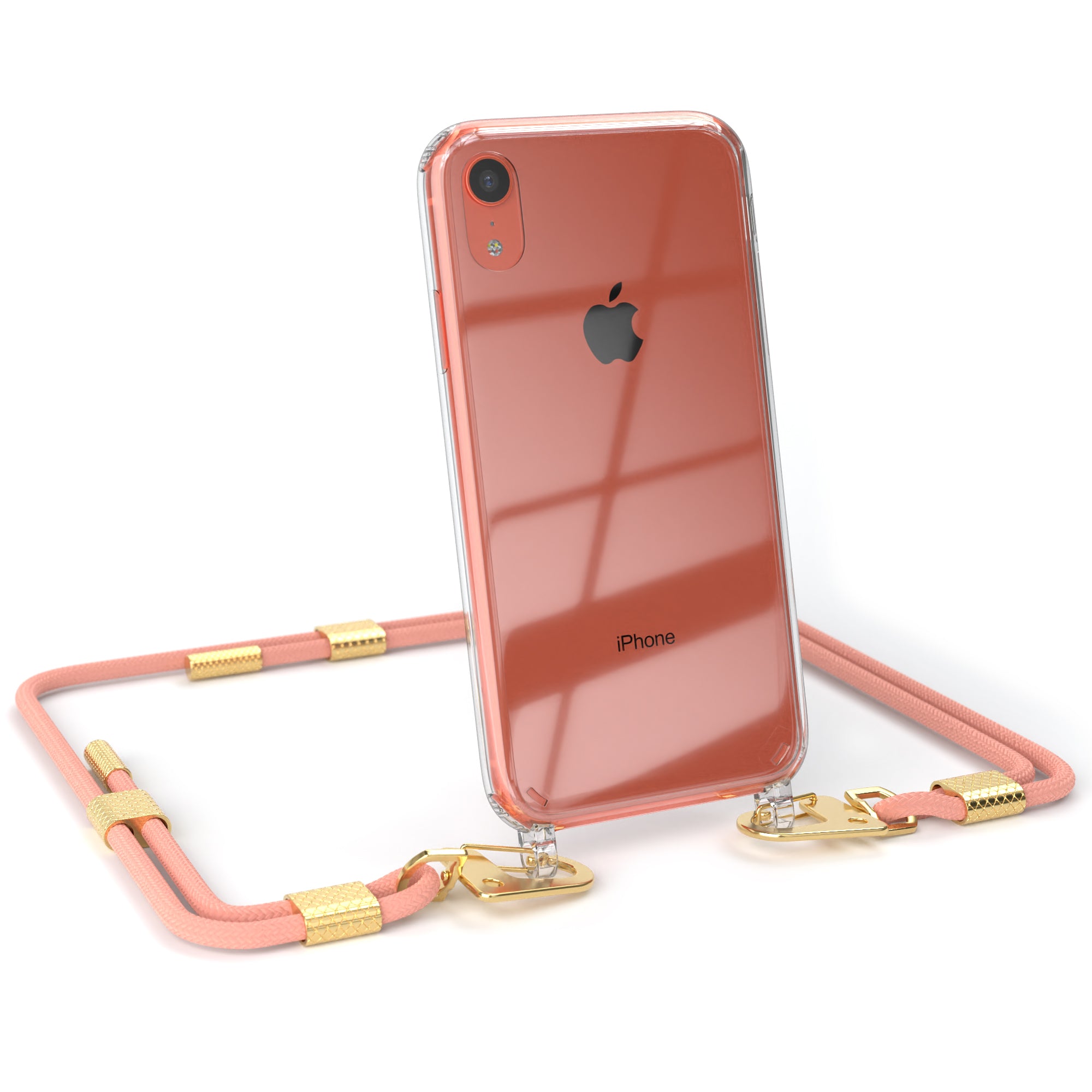 iPhone XR Hülle + Kordel mit Karabinern