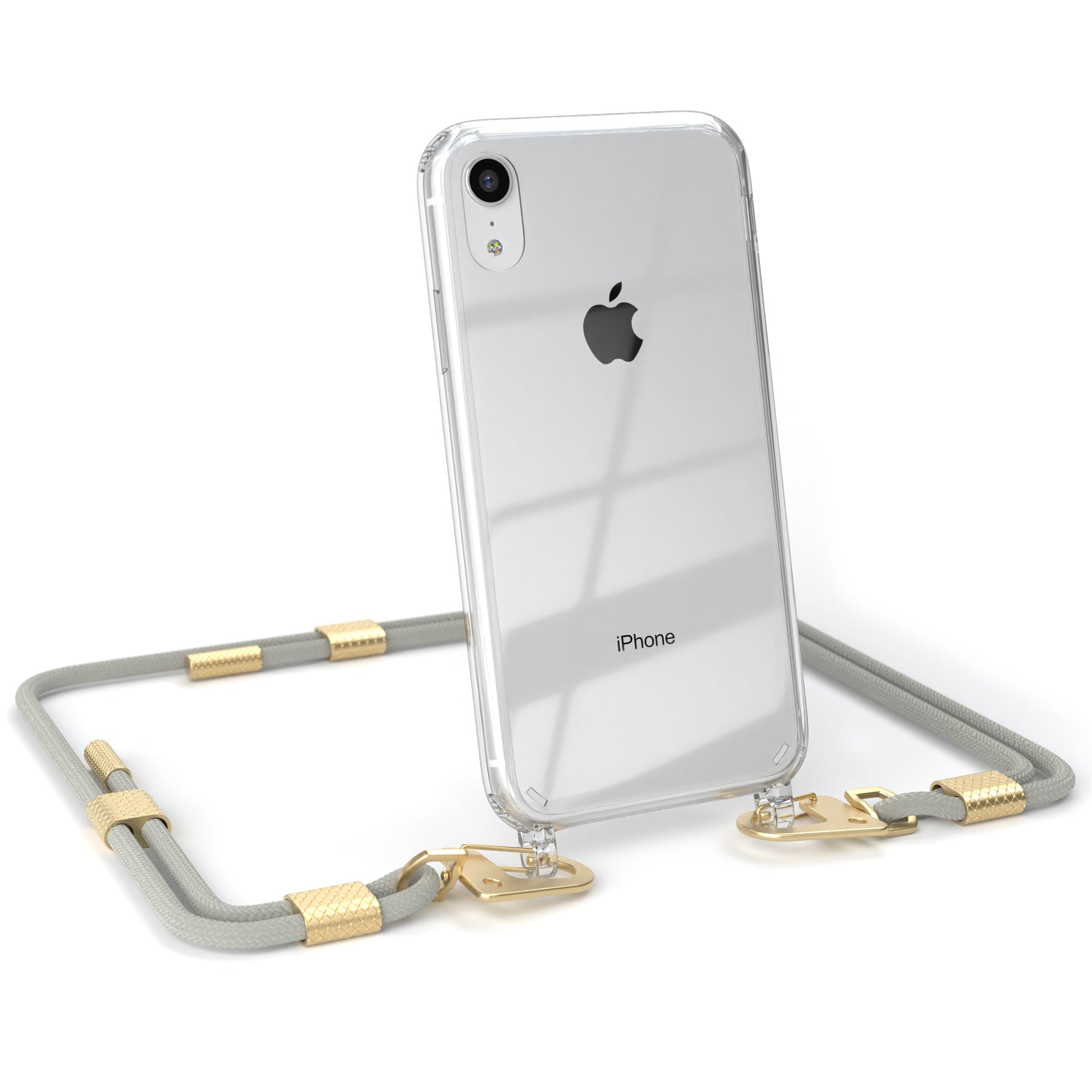 iPhone XR Hülle + Kordel mit Karabinern