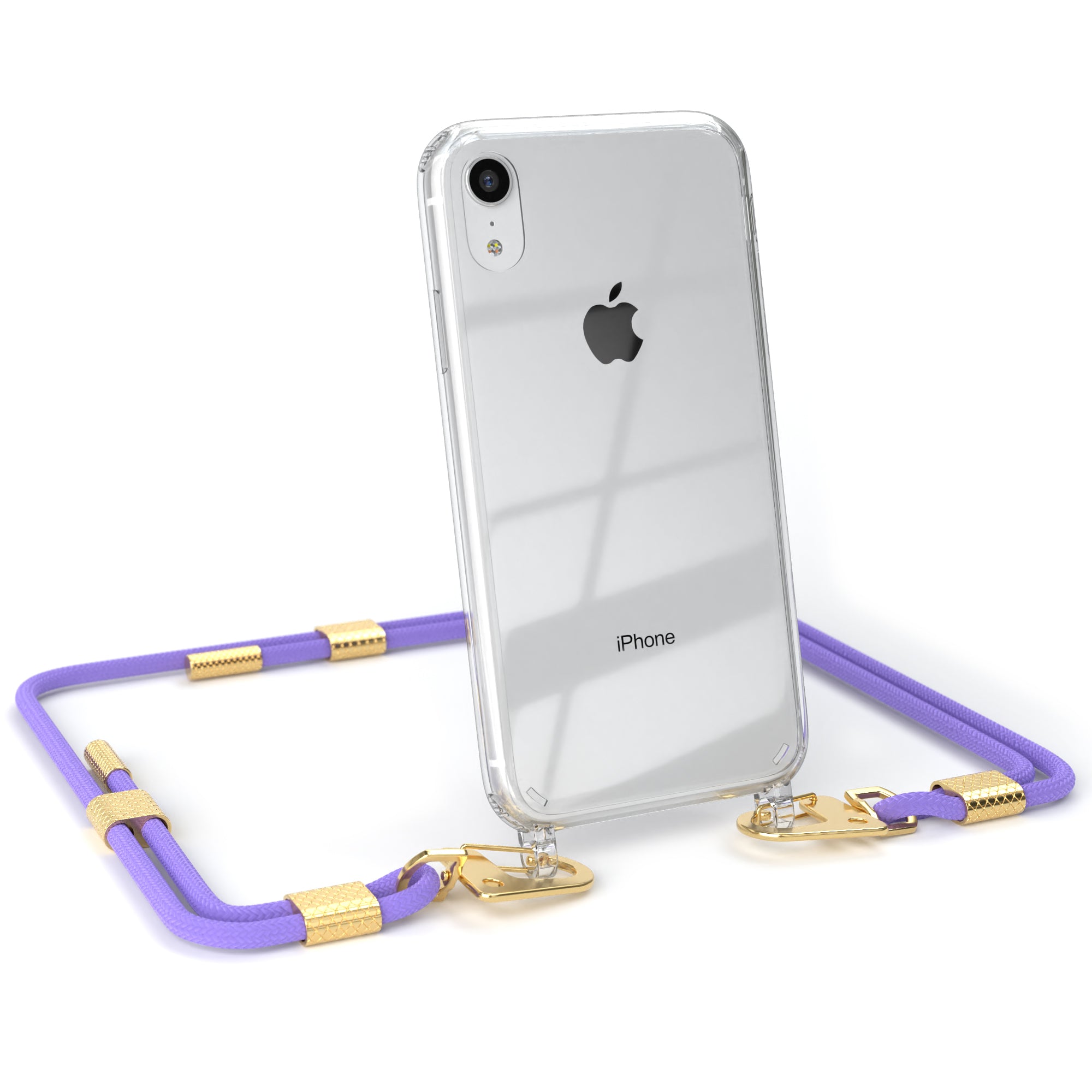 iPhone XR Hülle + Kordel mit Karabinern