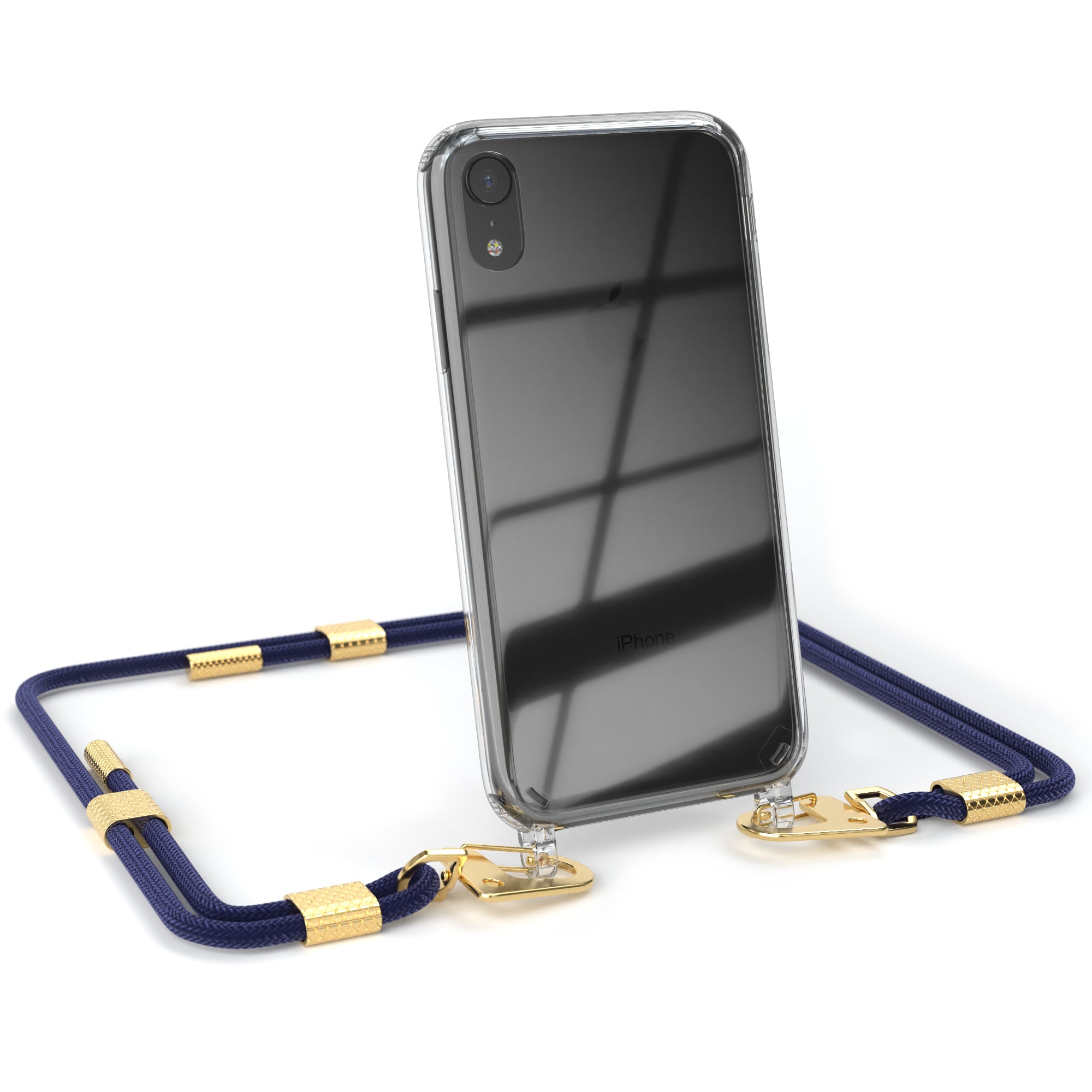 iPhone XR Hülle + Kordel mit Karabinern