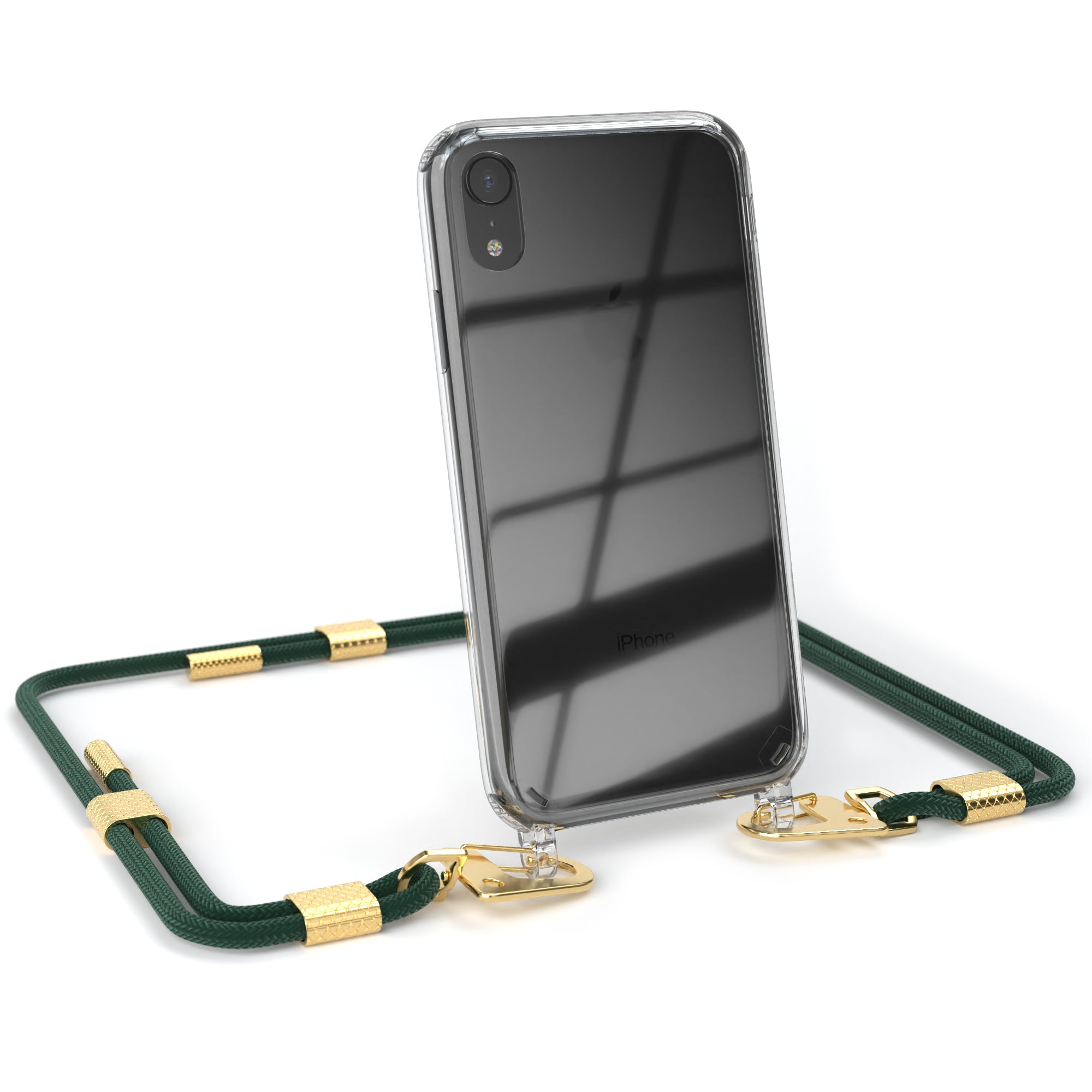 iPhone XR Hülle + Kordel mit Karabinern