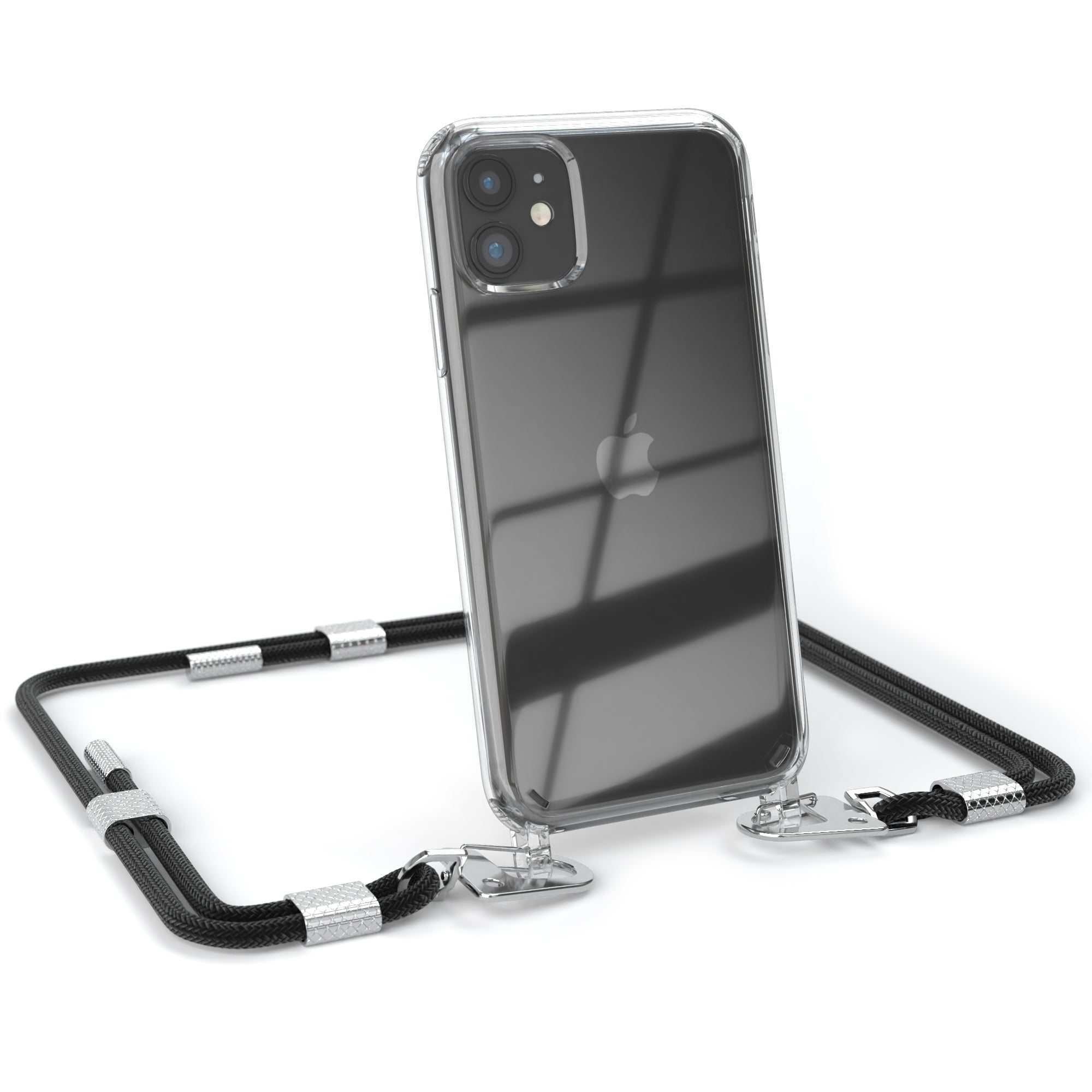 iPhone 11 Hülle + Kordel mit Karabinern
