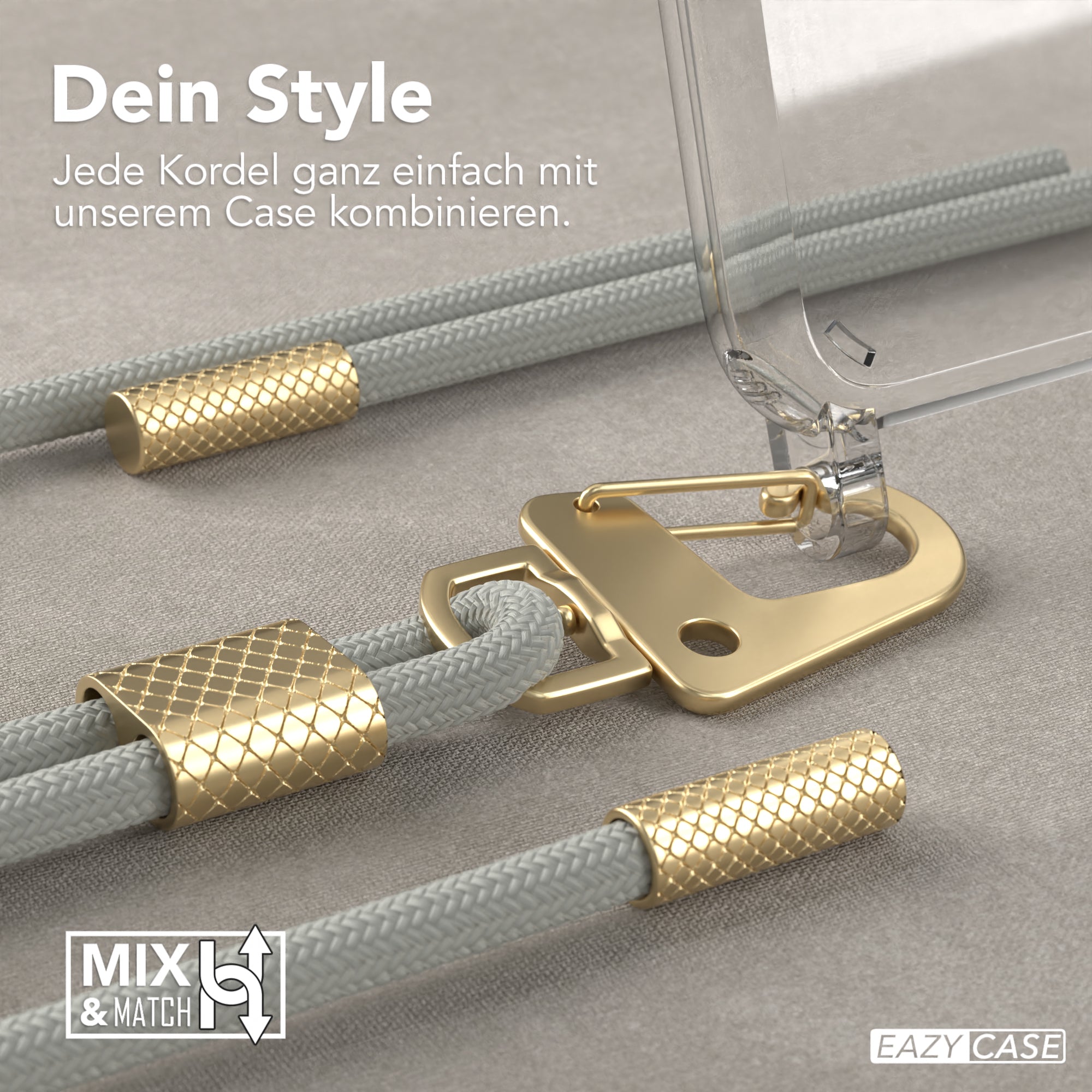 iPhone 11 Hülle + Kordel mit Karabinern