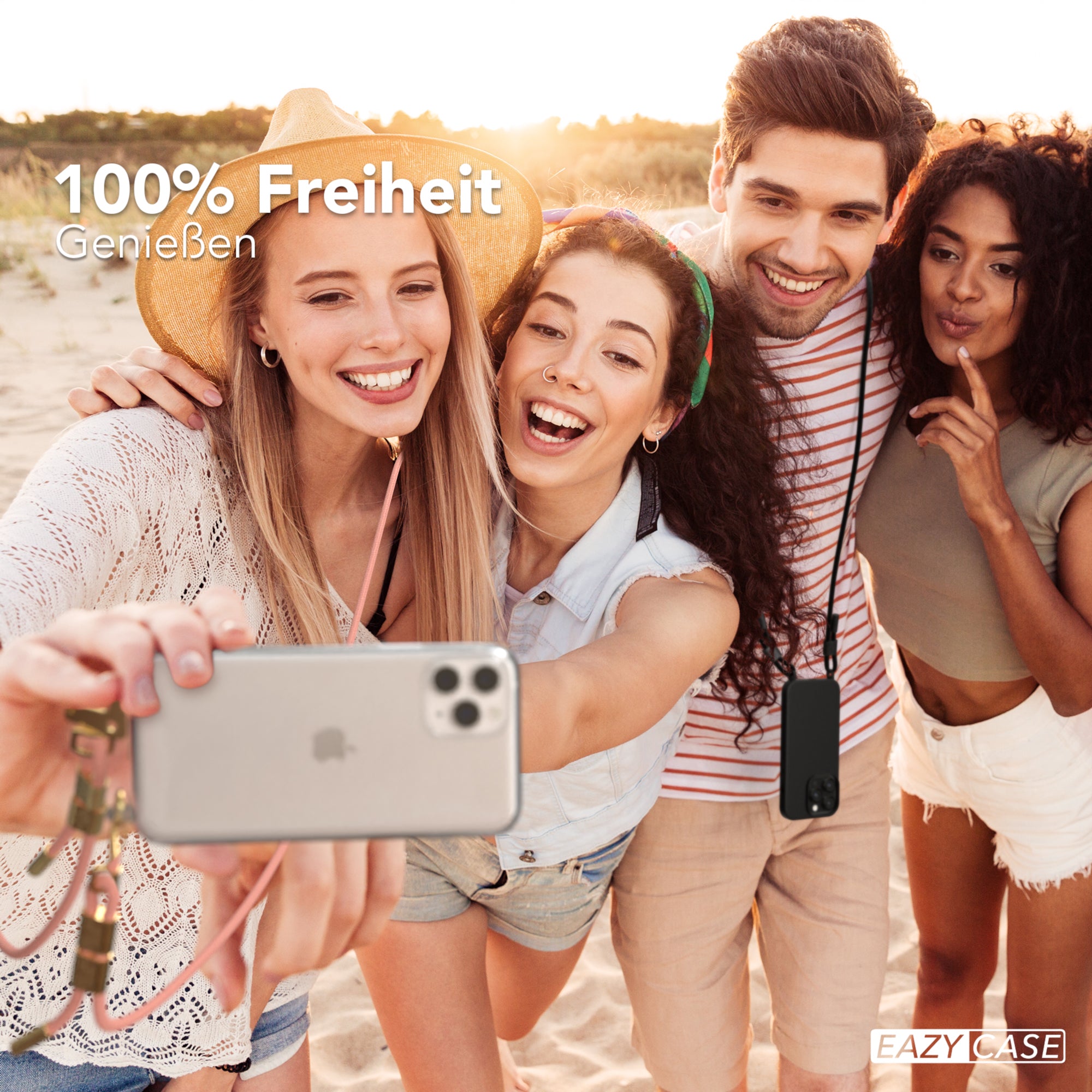 iPhone 11 Pro Hülle + Kordel mit Karabinern