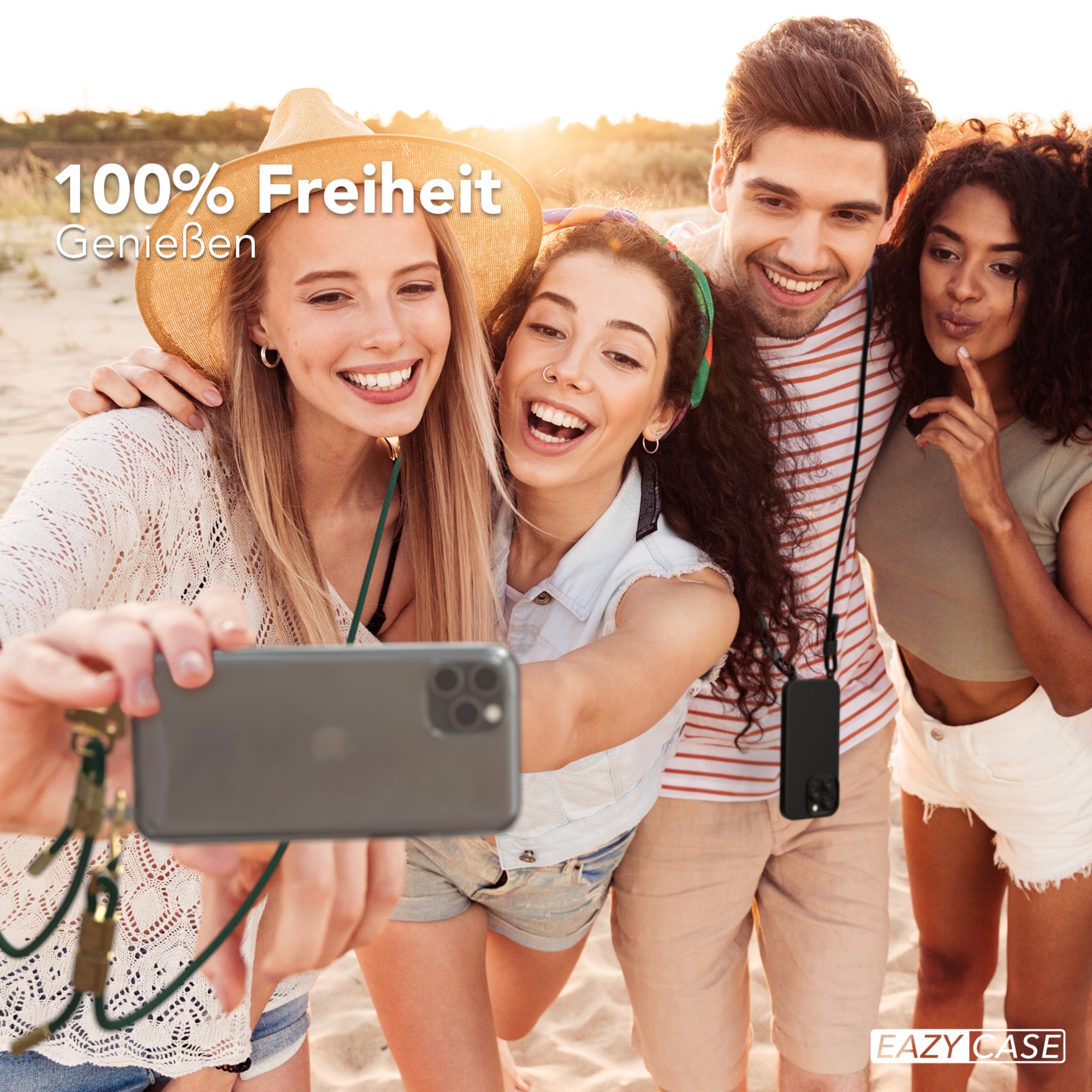 iPhone 11 Pro Hülle + Kordel mit Karabinern