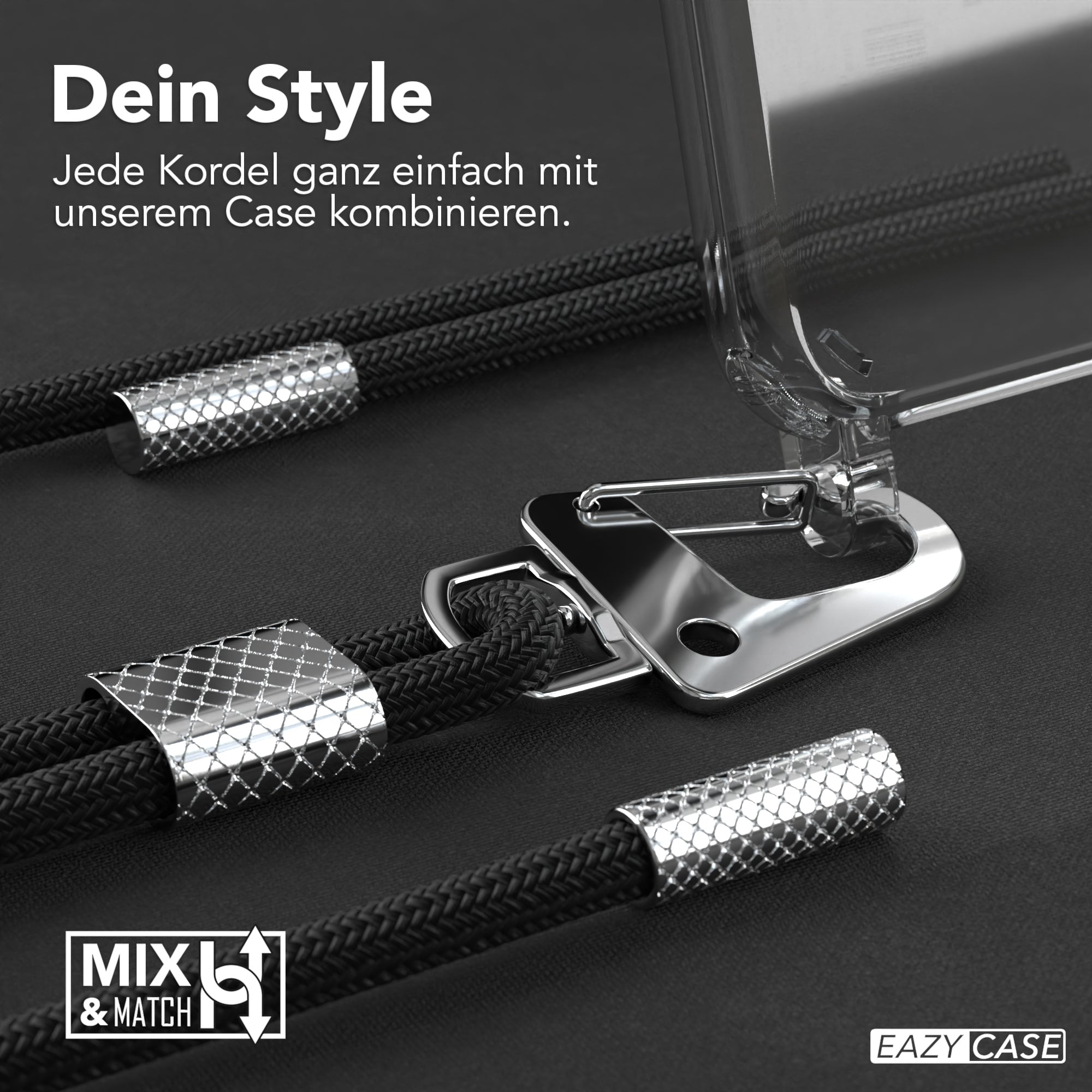 iPhone 11 Pro Max Hülle + Kordel mit Karabinern