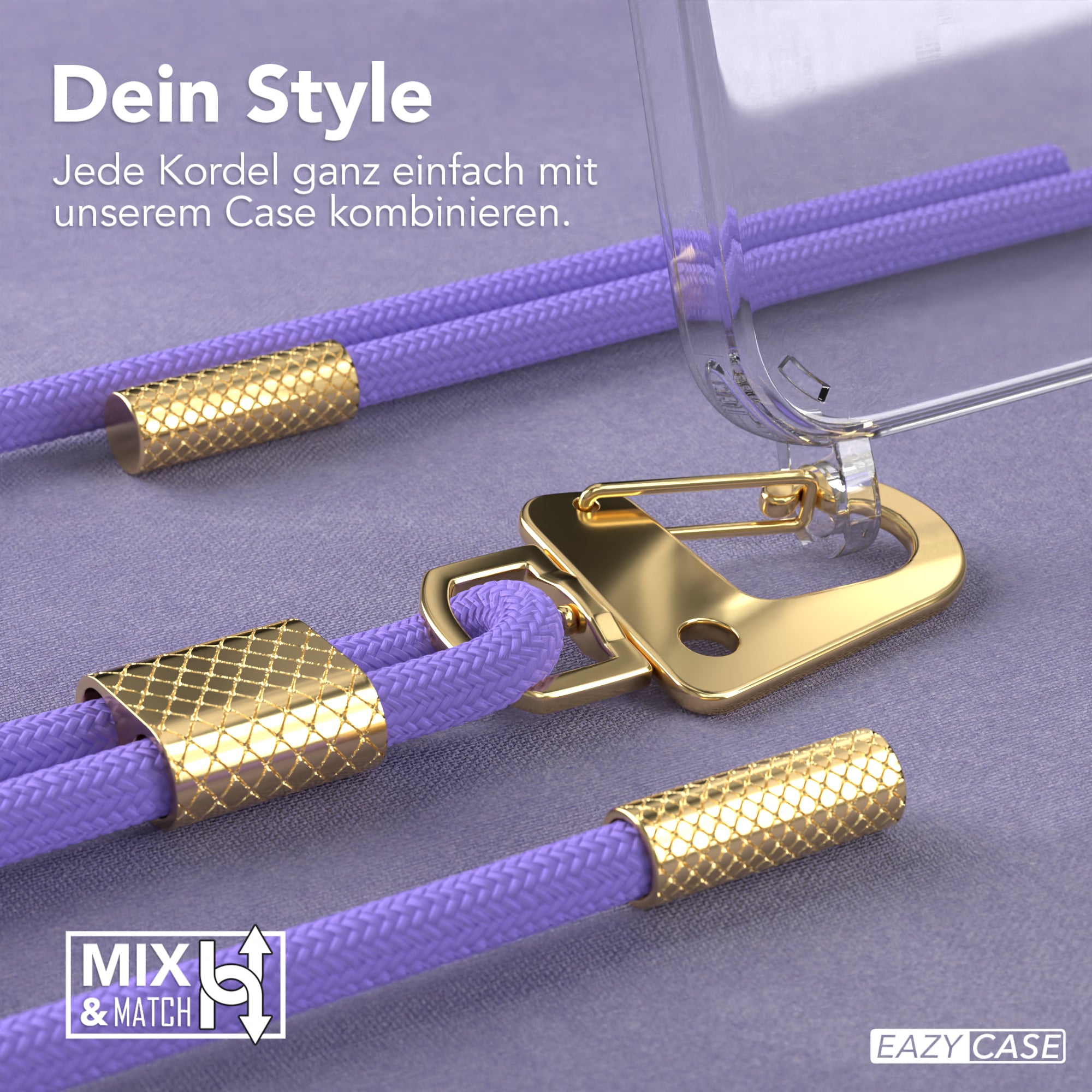 iPhone 12 Mini Hülle + Kordel mit Karabinern