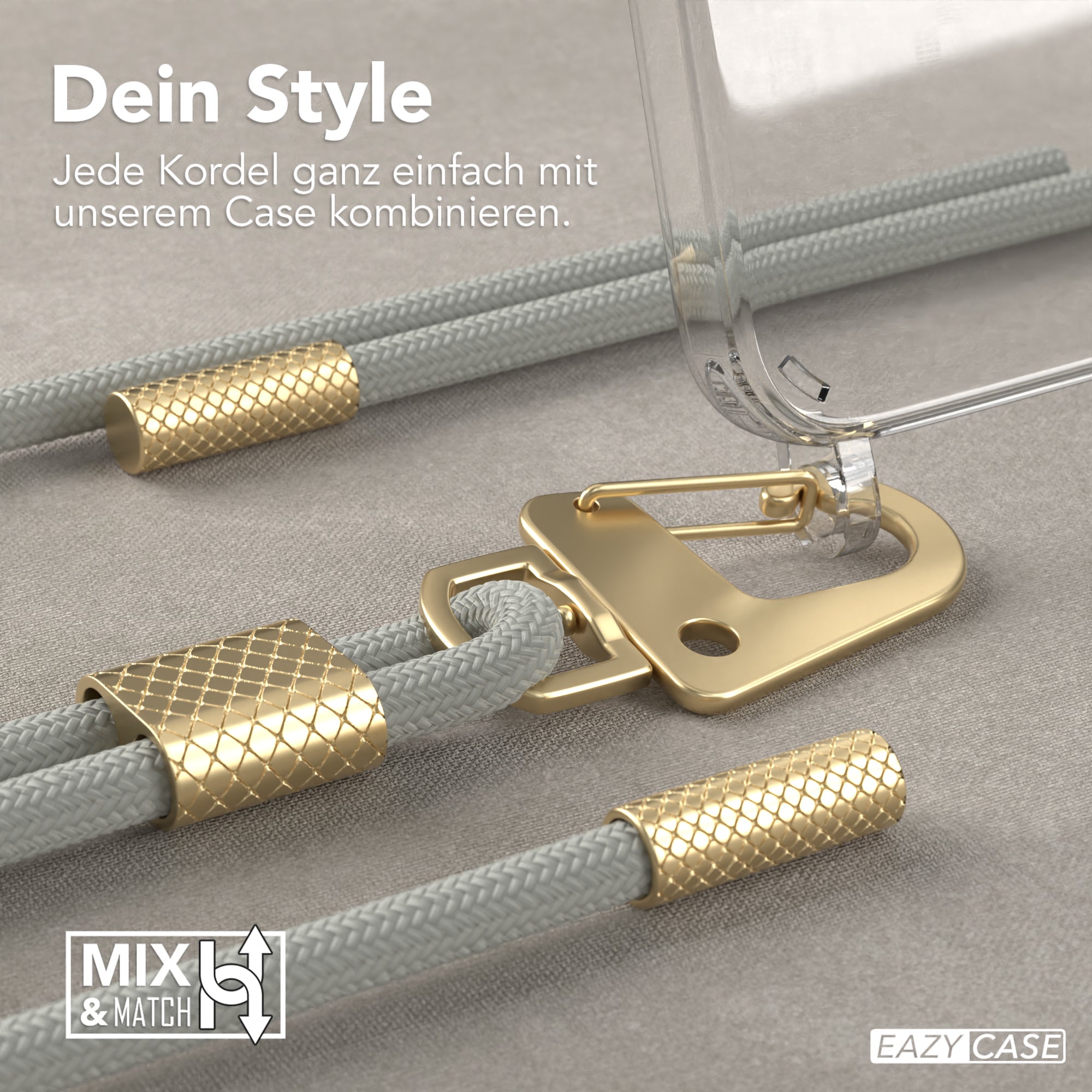 iPhone 12 Mini Hülle + Kordel mit Karabinern