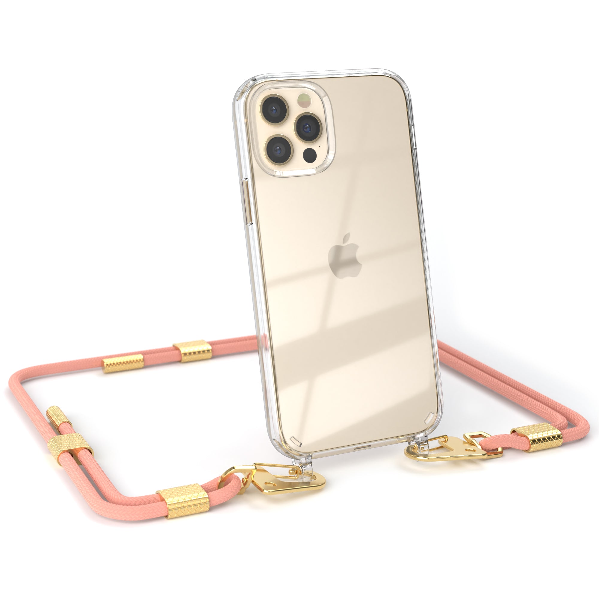 iPhone 12 / 12 Pro Hülle + Kordel mit Karabinern