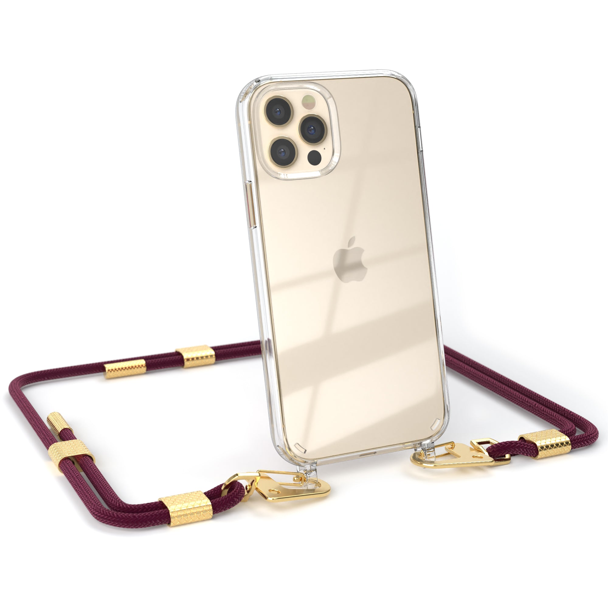 iPhone 12 / 12 Pro Hülle + Kordel mit Karabinern