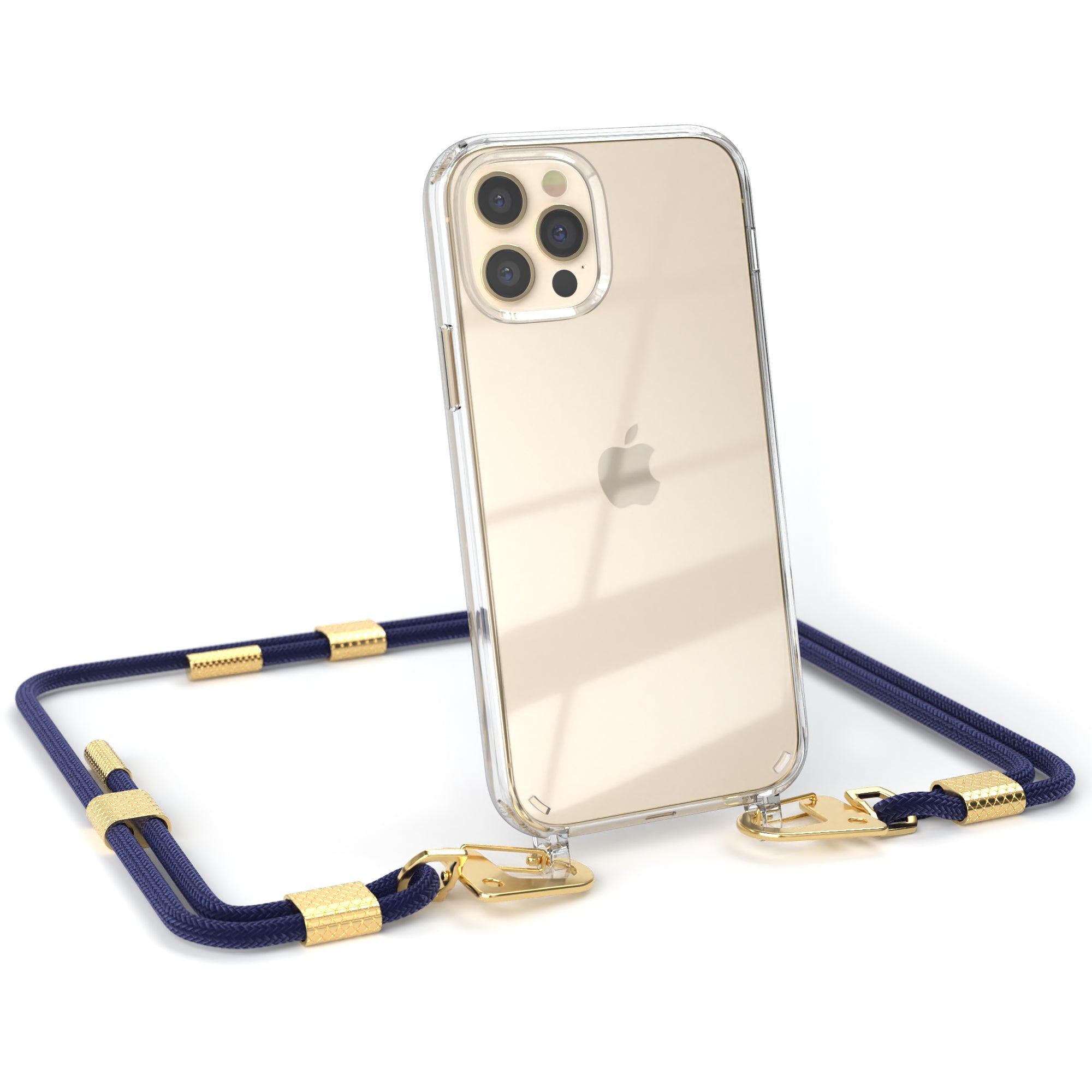 iPhone 12 / 12 Pro Hülle + Kordel mit Karabinern