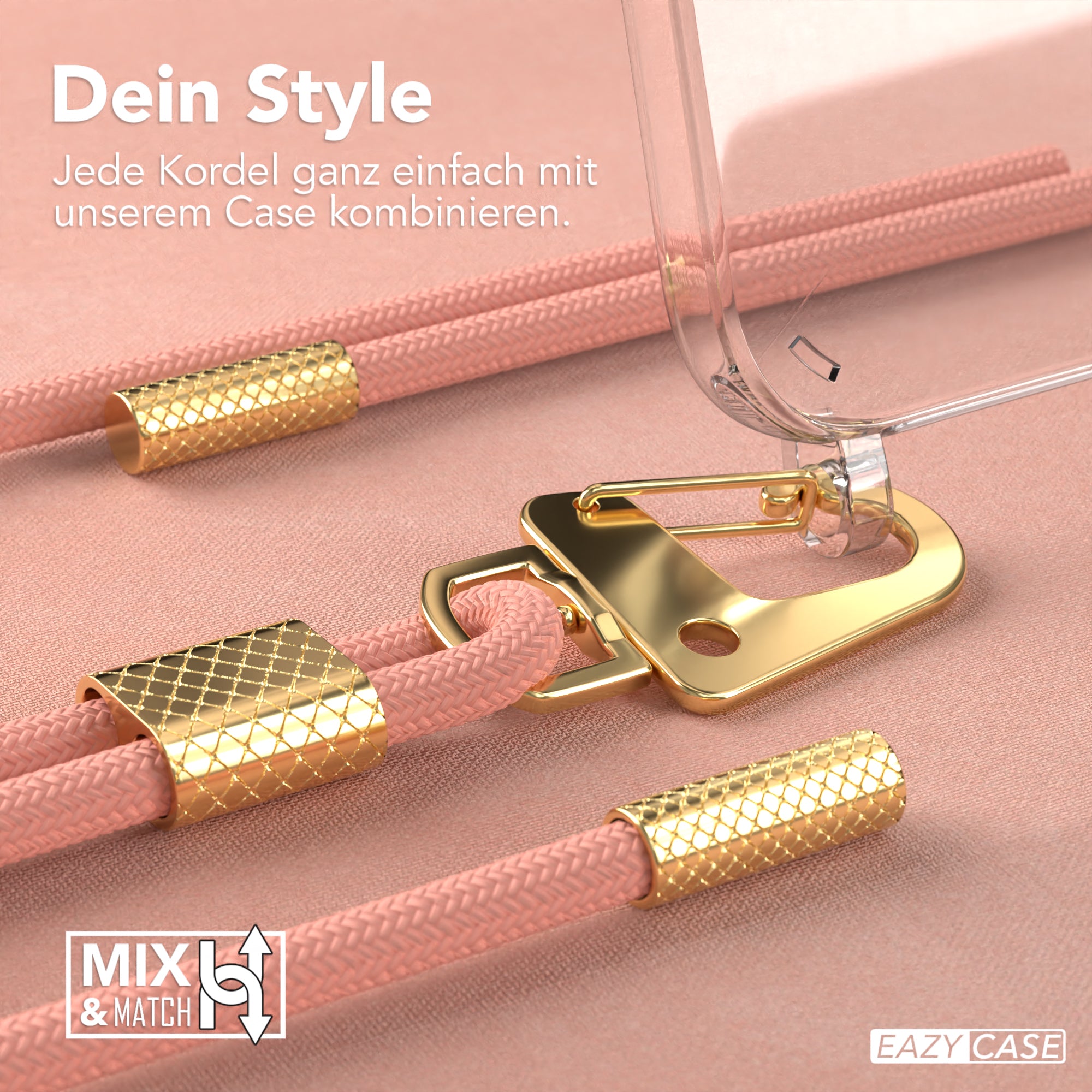 iPhone 12 Pro Max Hülle + Kordel mit Karabinern