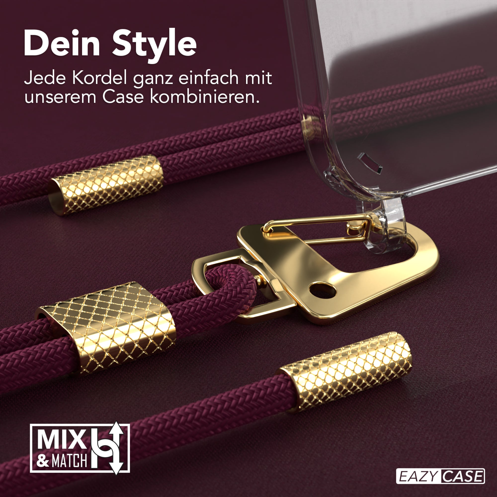 iPhone 12 Pro Max Hülle + Kordel mit Karabinern