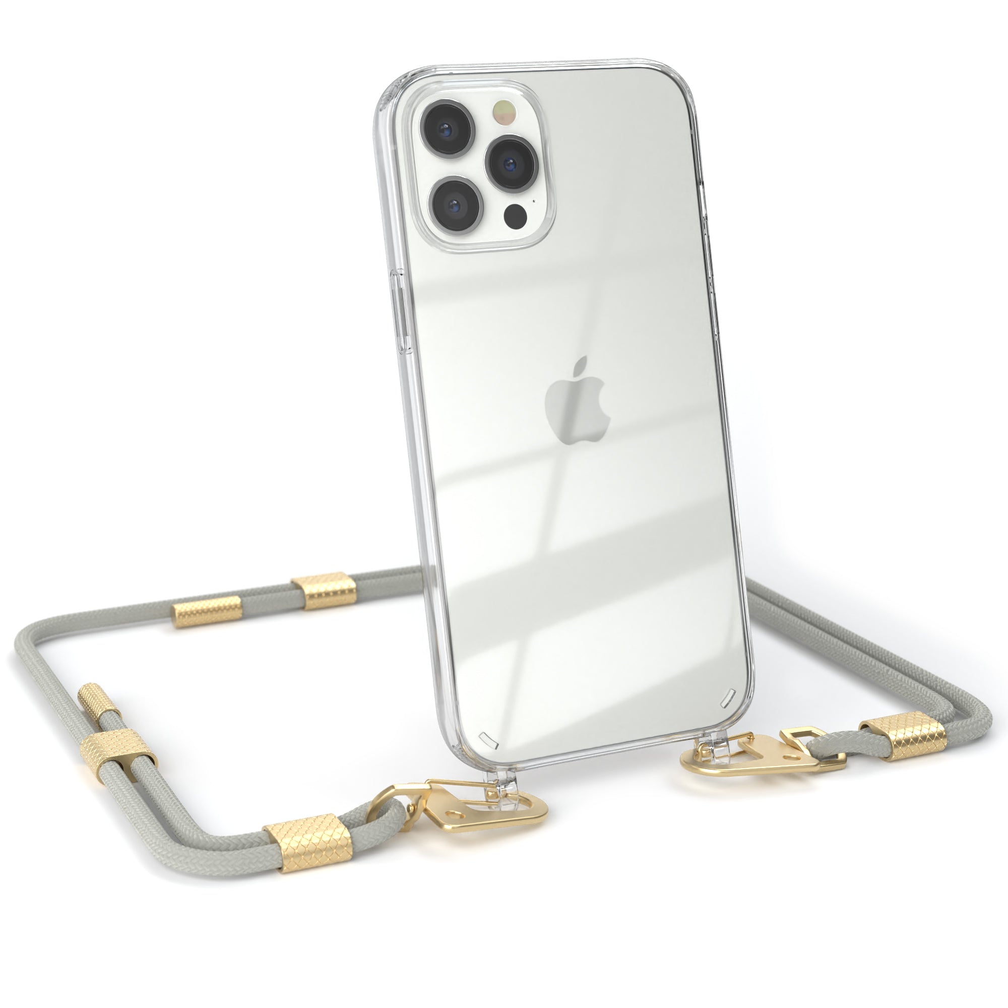 iPhone 12 Pro Max Hülle + Kordel mit Karabinern