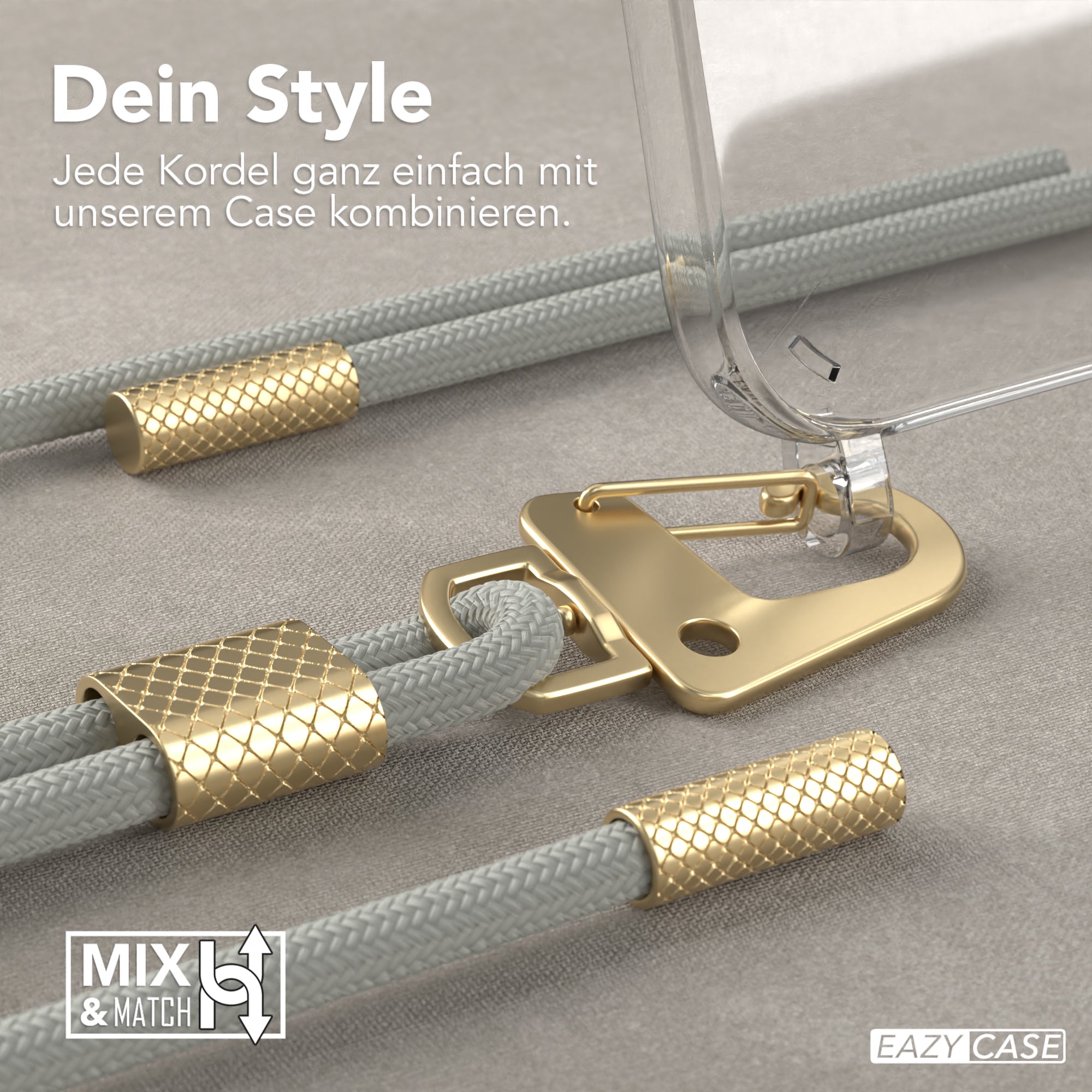 iPhone 12 Pro Max Hülle + Kordel mit Karabinern