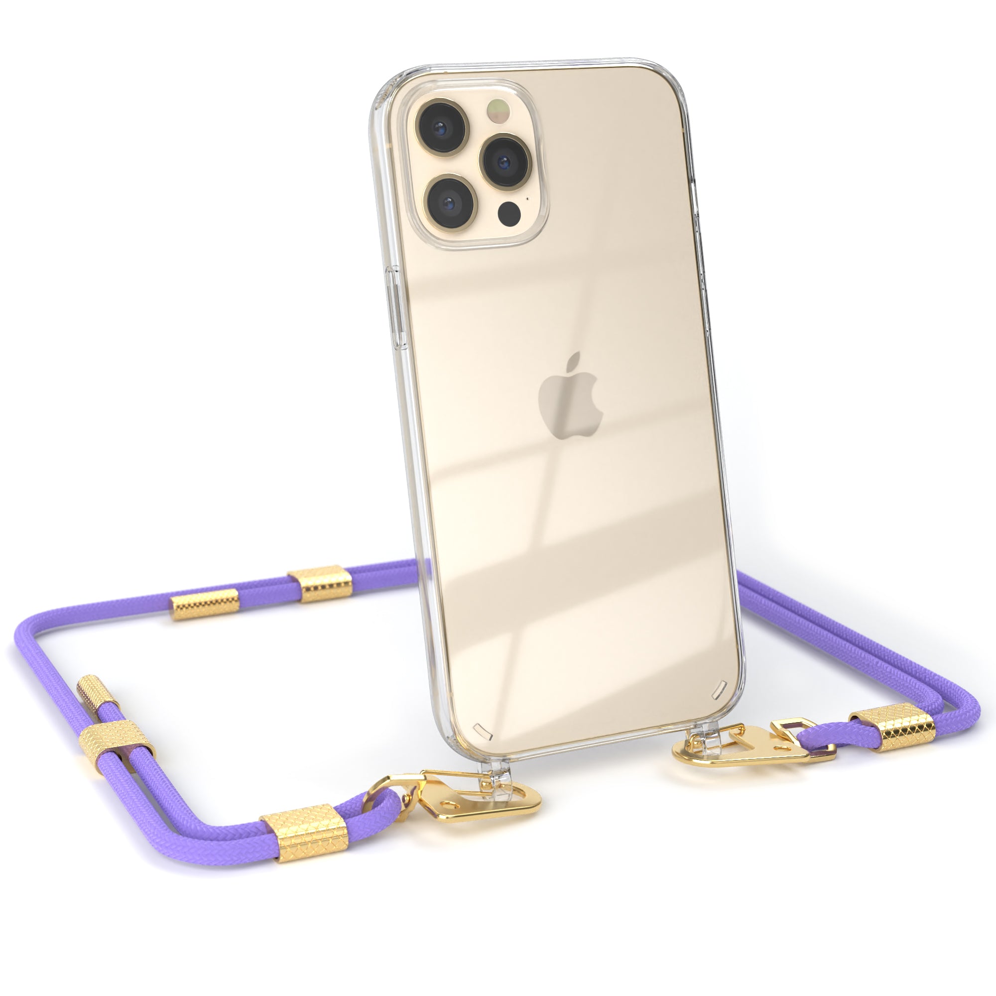 iPhone 12 Pro Max Hülle + Kordel mit Karabinern