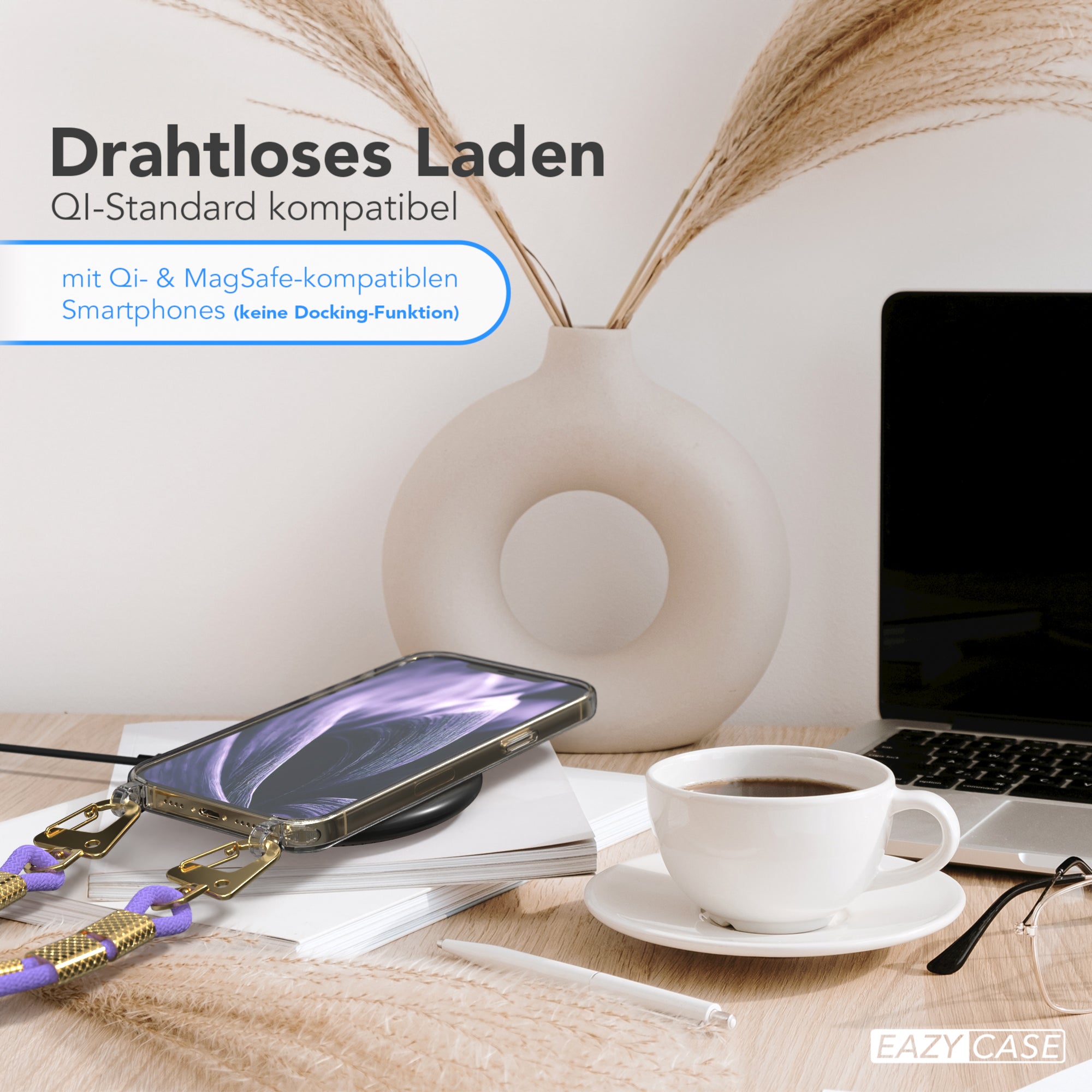 iPhone 12 Pro Max Hülle + Kordel mit Karabinern