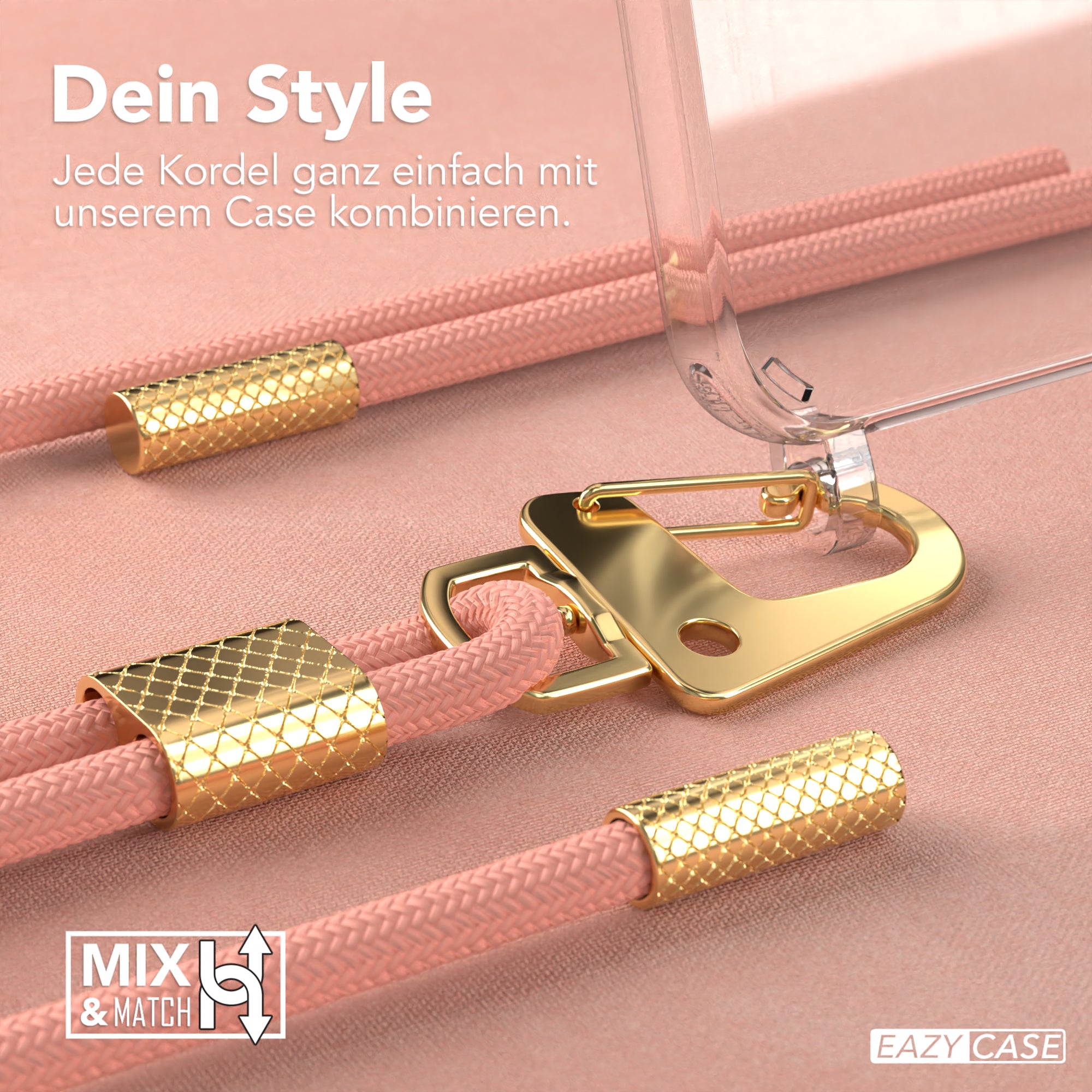 iPhone 13 Mini Hülle + Kordel mit Karabinern