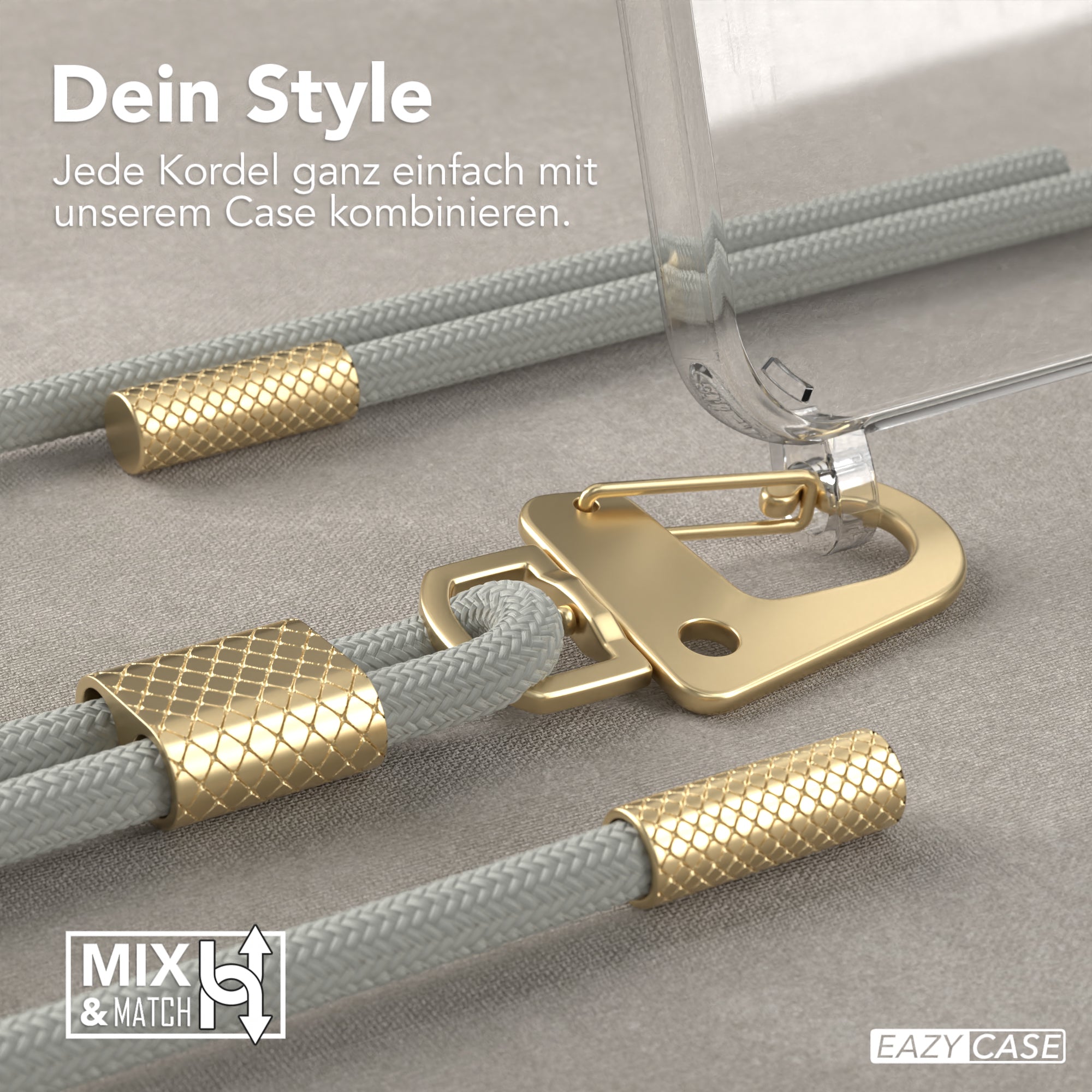 iPhone 13 Mini Hülle + Kordel mit Karabinern