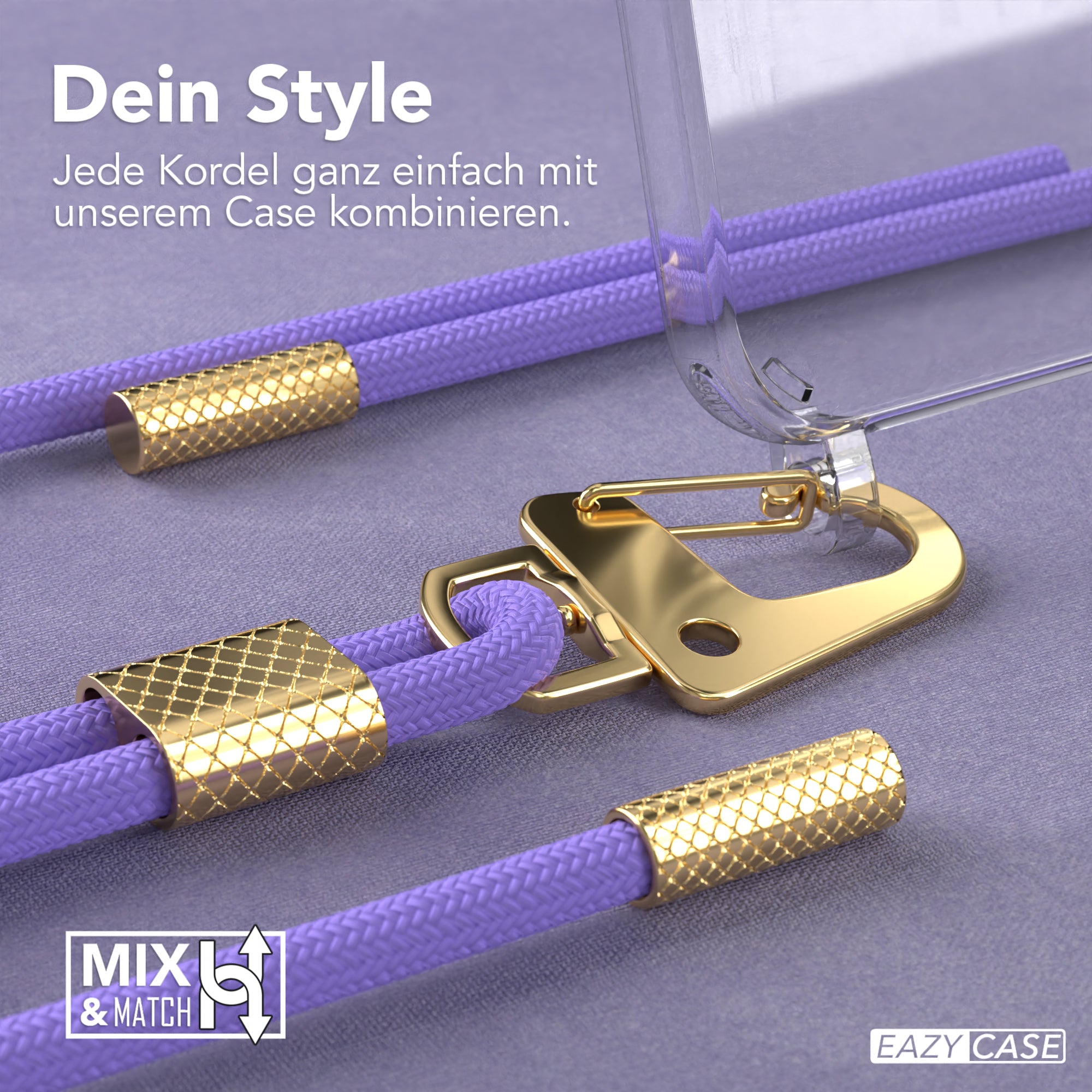 iPhone 13 Mini Hülle + Kordel mit Karabinern