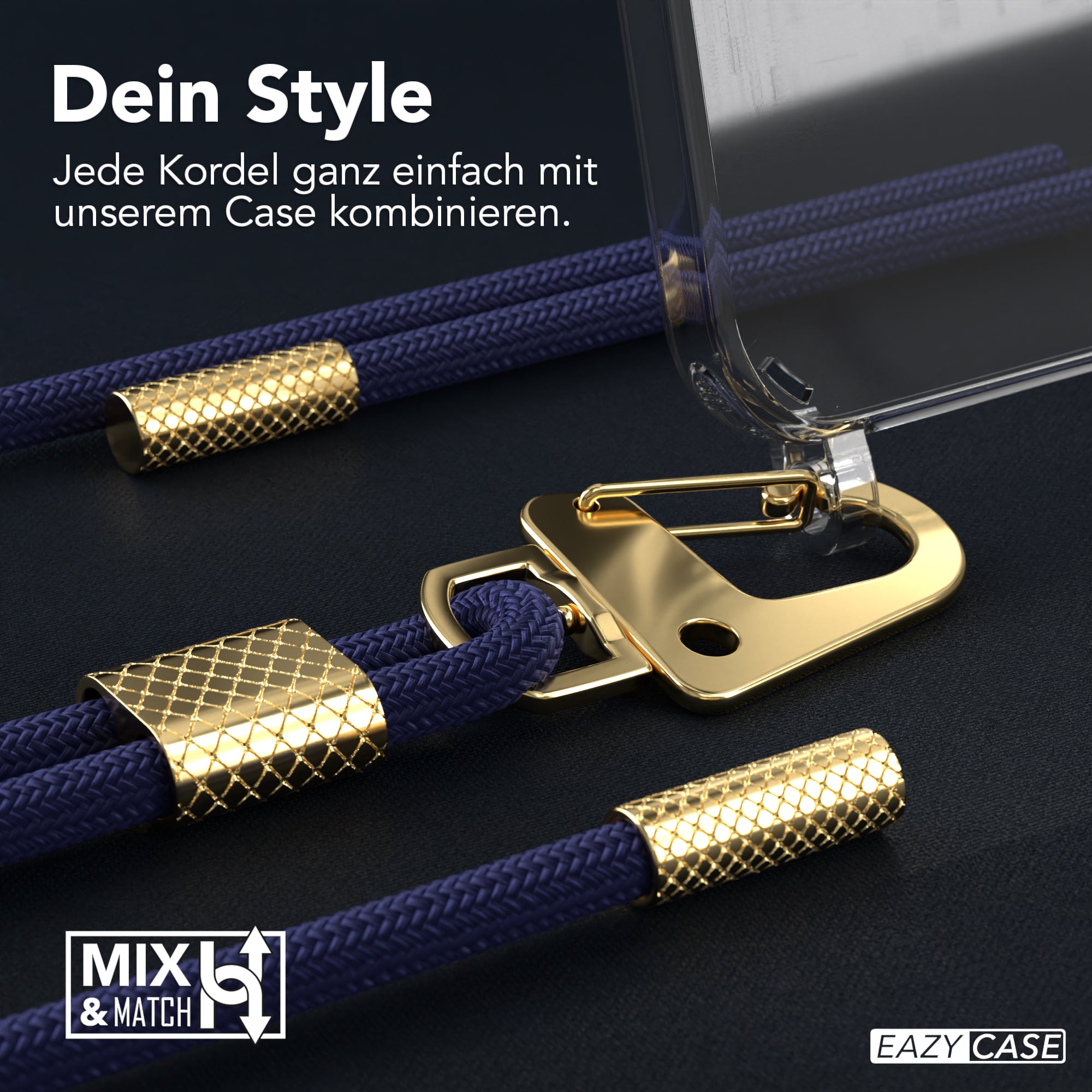 iPhone 13 Mini Hülle + Kordel mit Karabinern