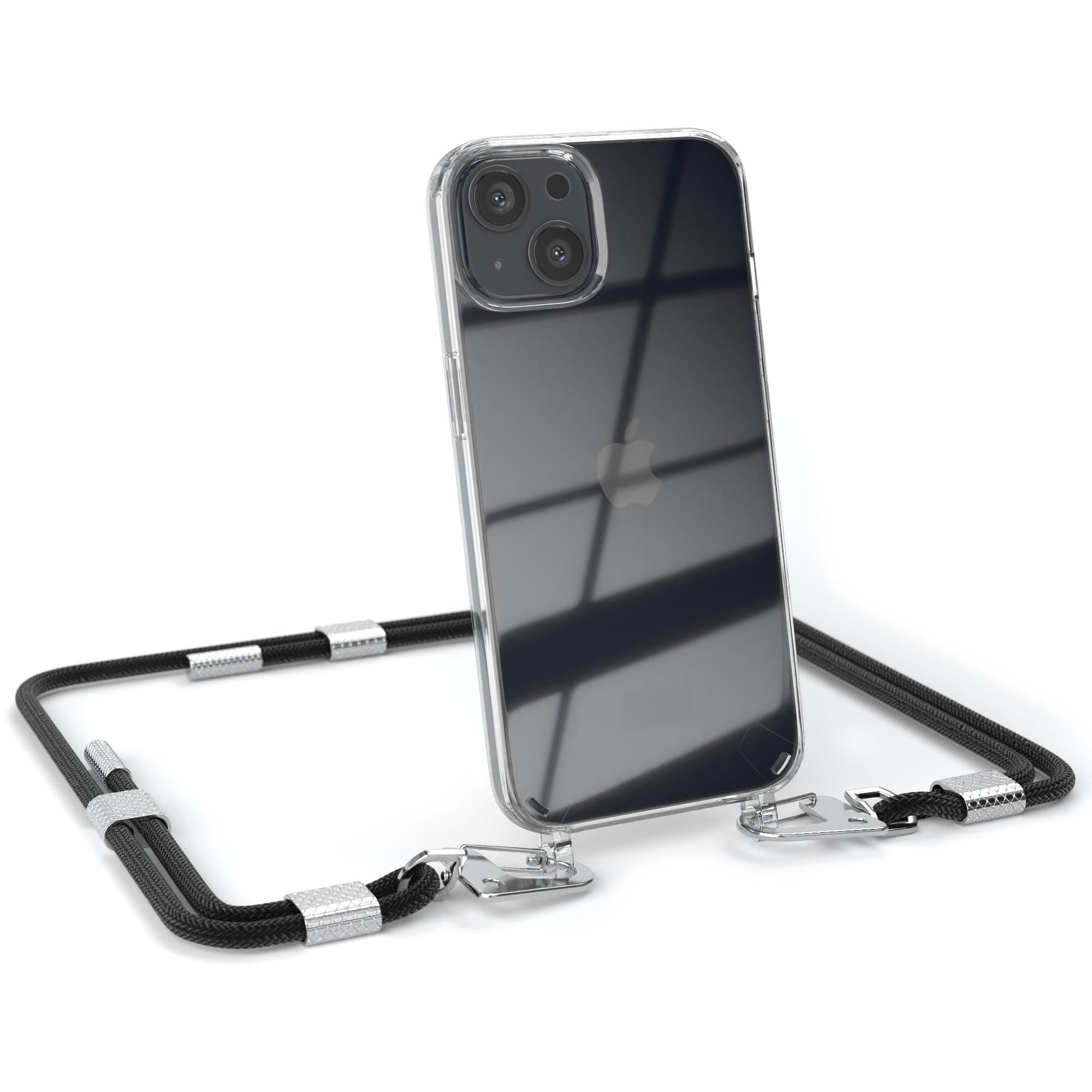 iPhone 13 Hülle + Kordel mit Karabinern