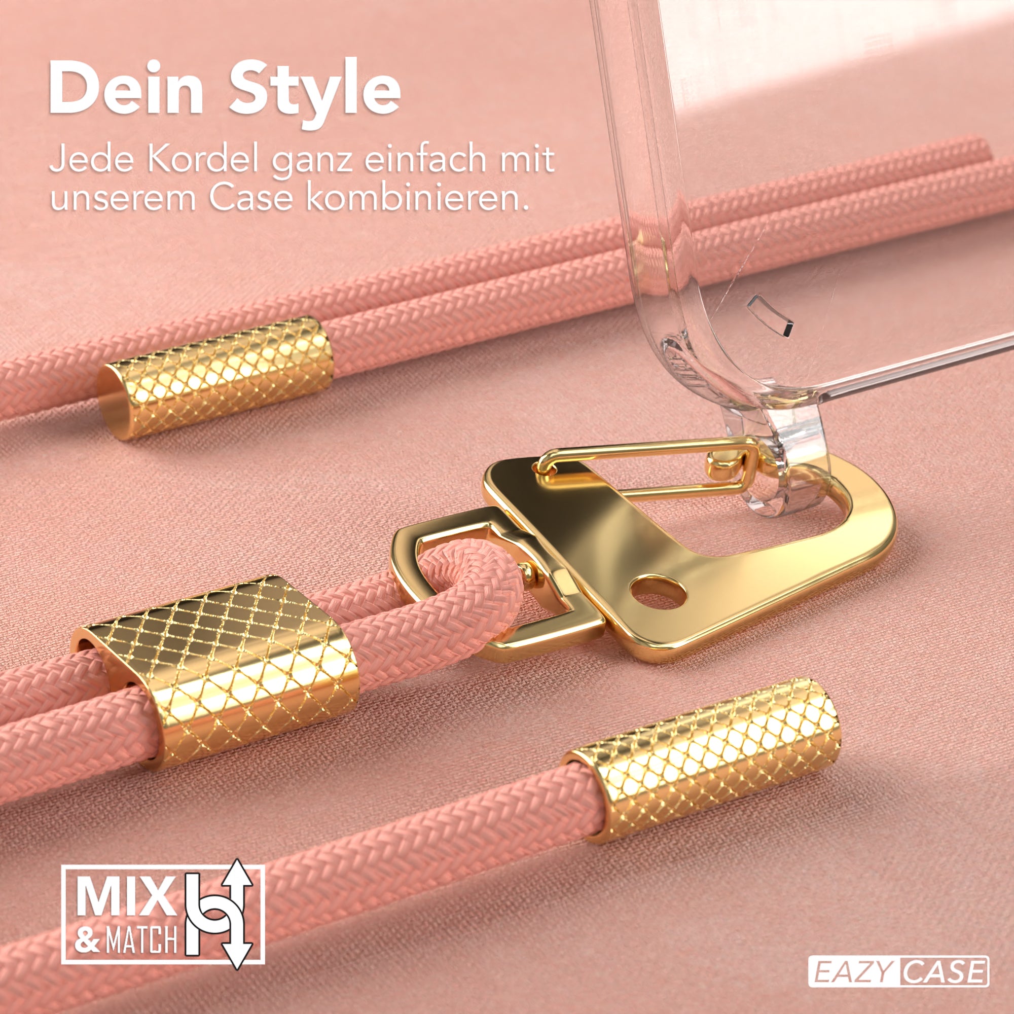 iPhone 13 Pro Max Hülle + Kordel mit Karabinern