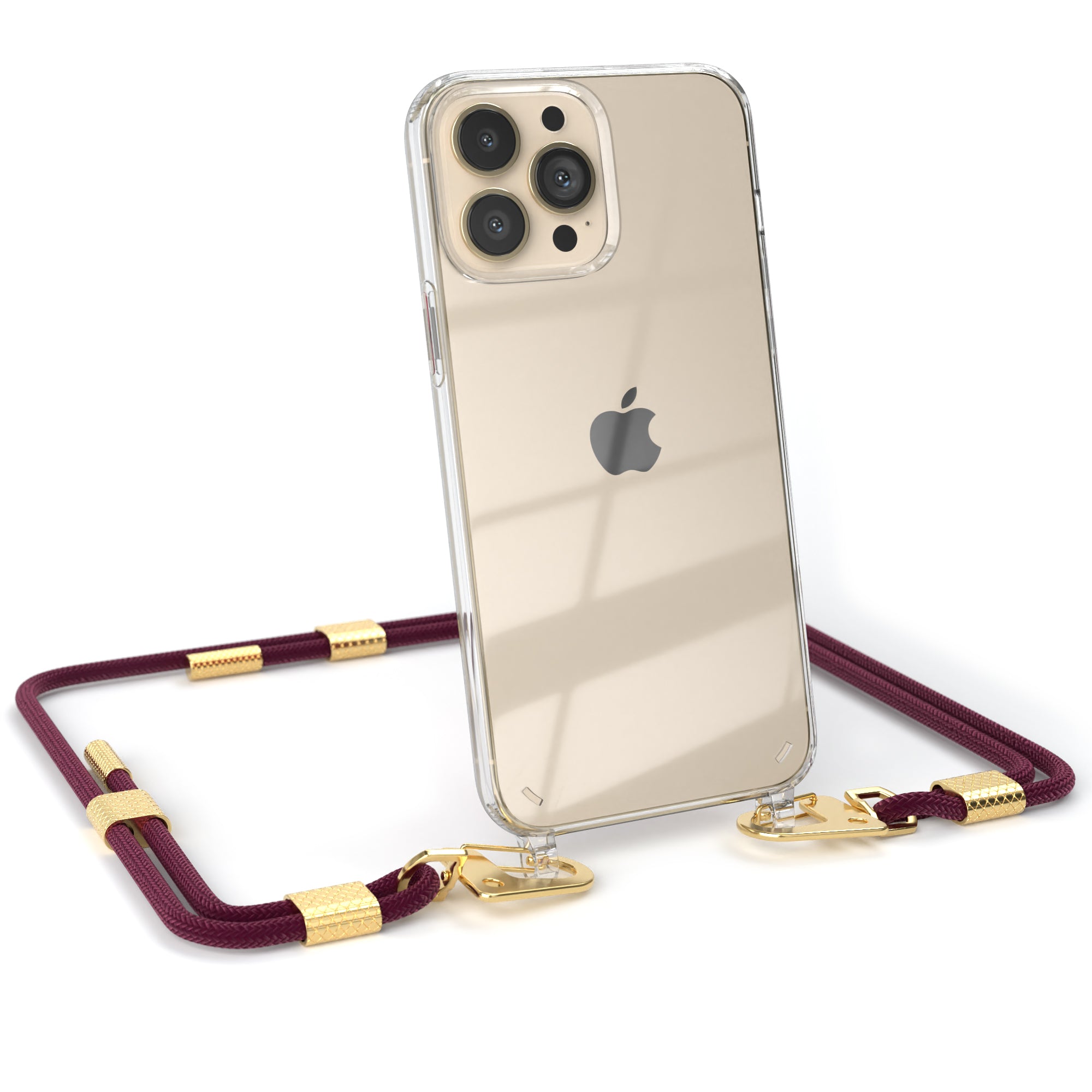 iPhone 13 Pro Max Hülle + Kordel mit Karabinern