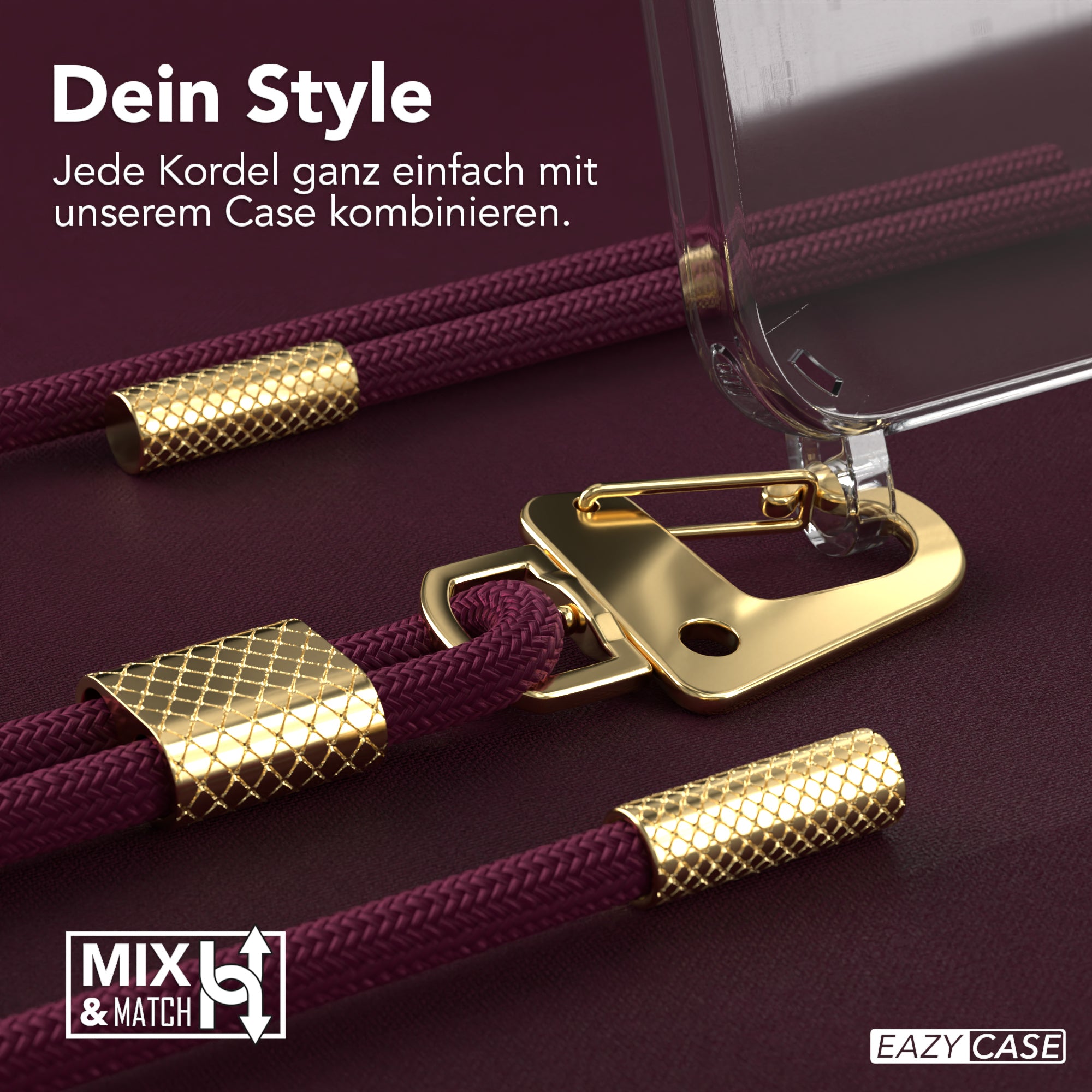 iPhone 13 Pro Hülle + Kordel mit Karabinern