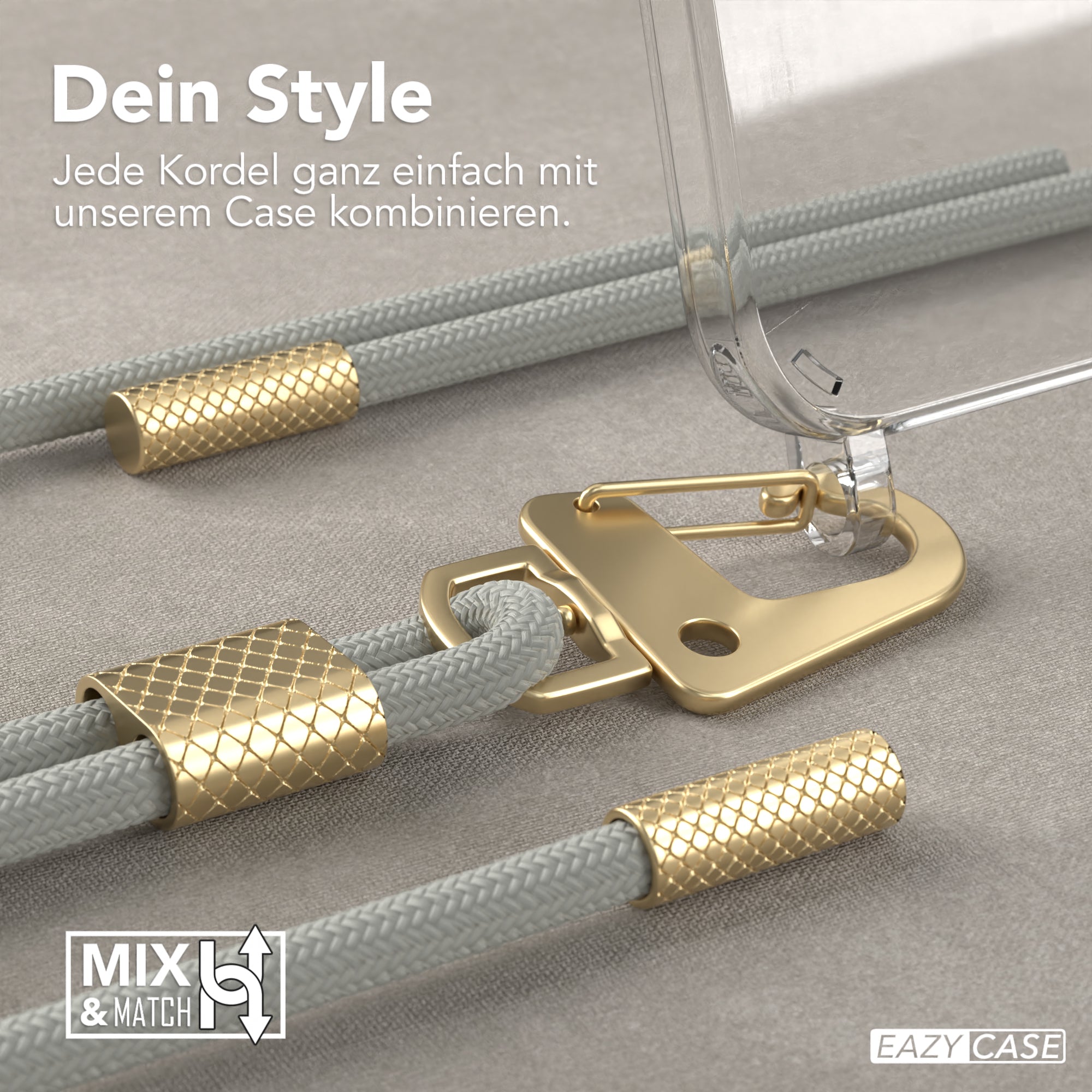 iPhone 13 Pro Hülle + Kordel mit Karabinern