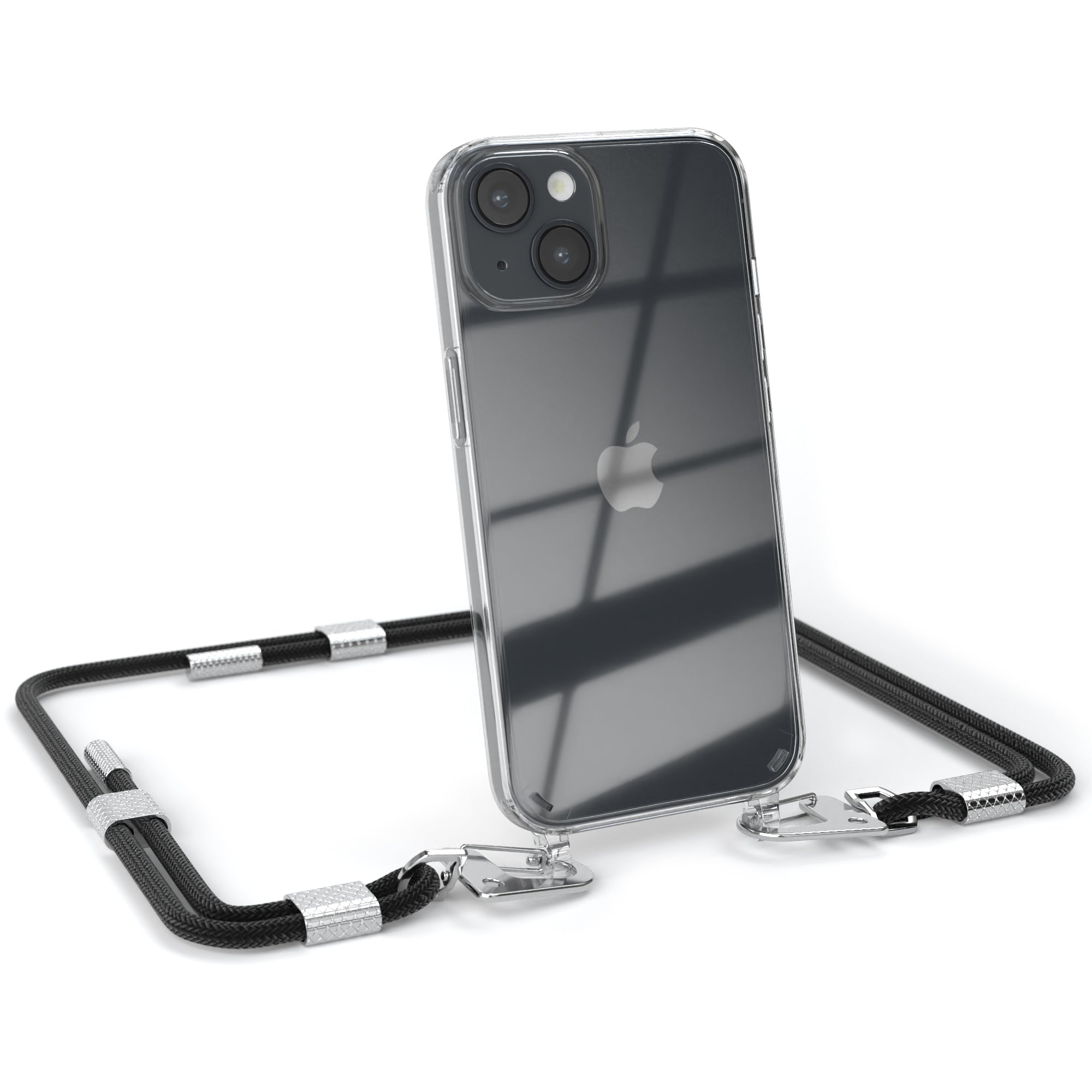 iPhone 14 Hülle + Kordel mit Karabinern