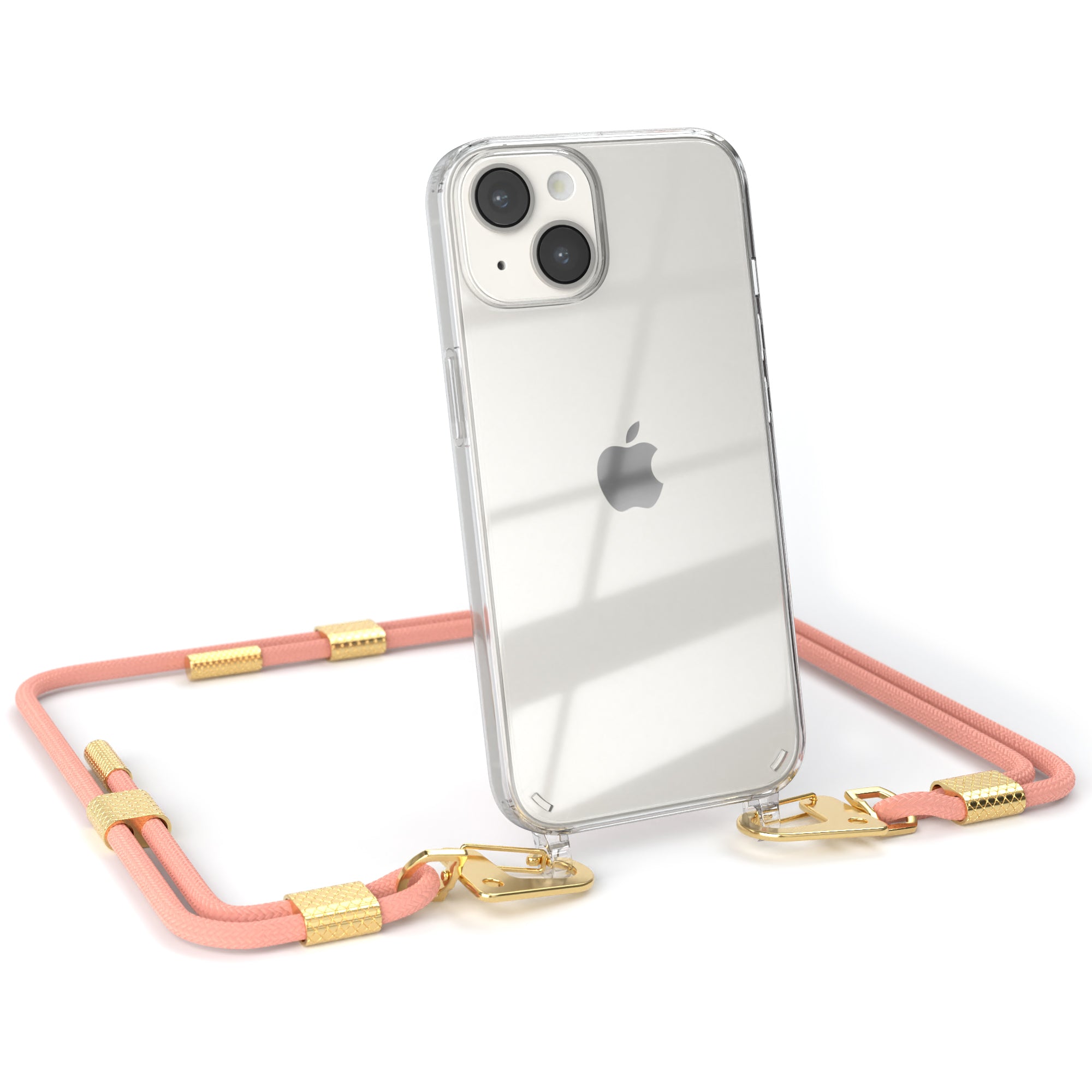 iPhone 14 Hülle + Kordel mit Karabinern