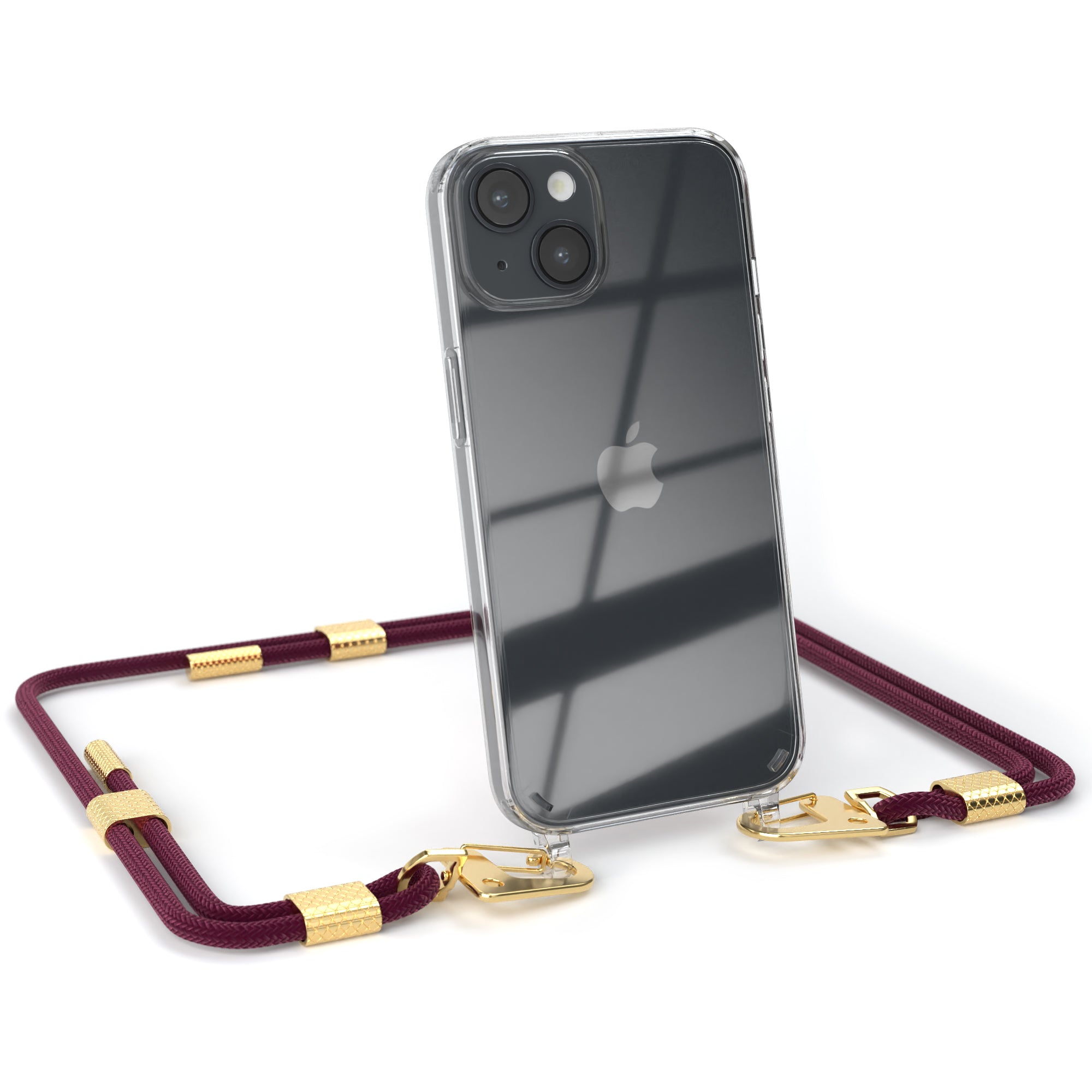 iPhone 14 Hülle + Kordel mit Karabinern