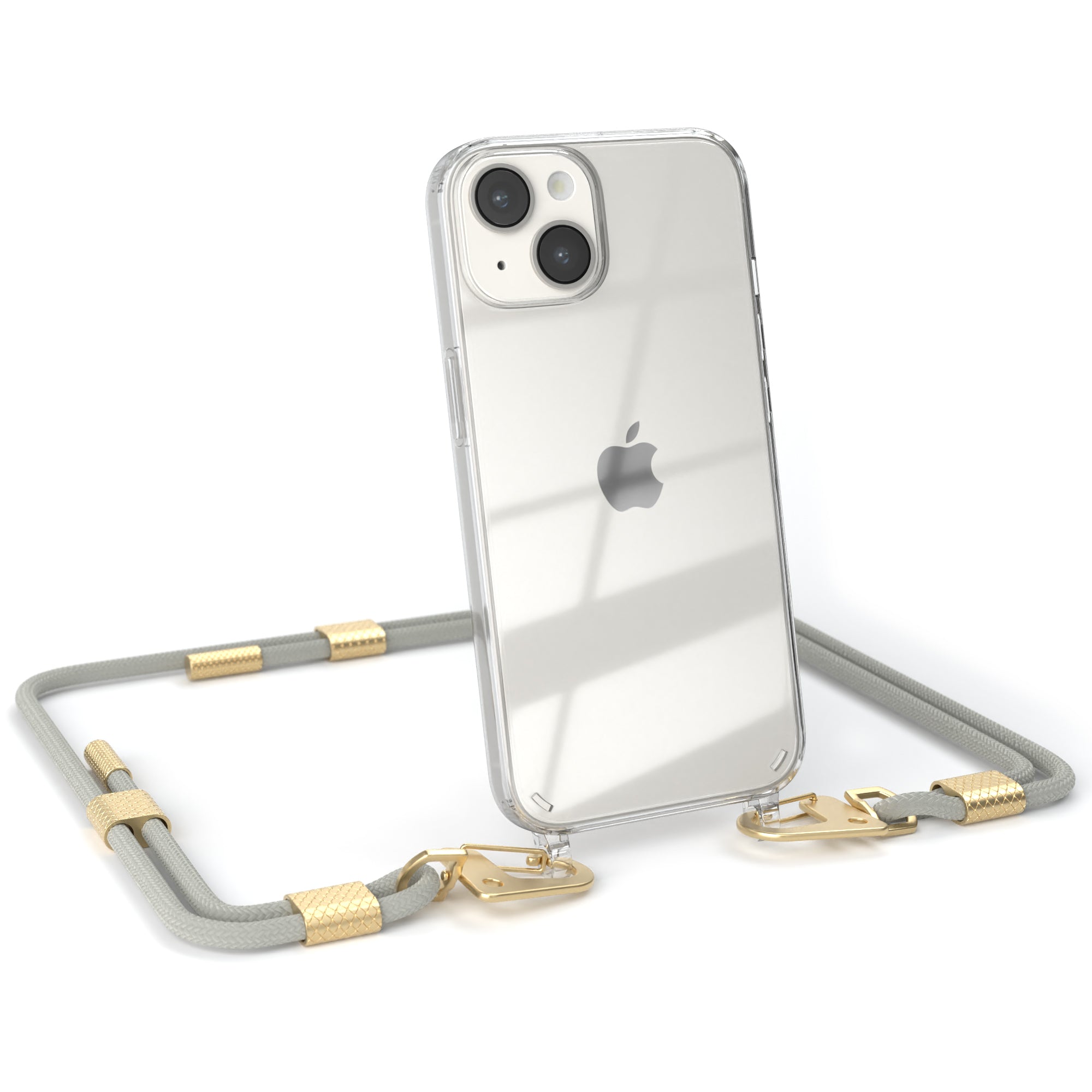 iPhone 14 Hülle + Kordel mit Karabinern