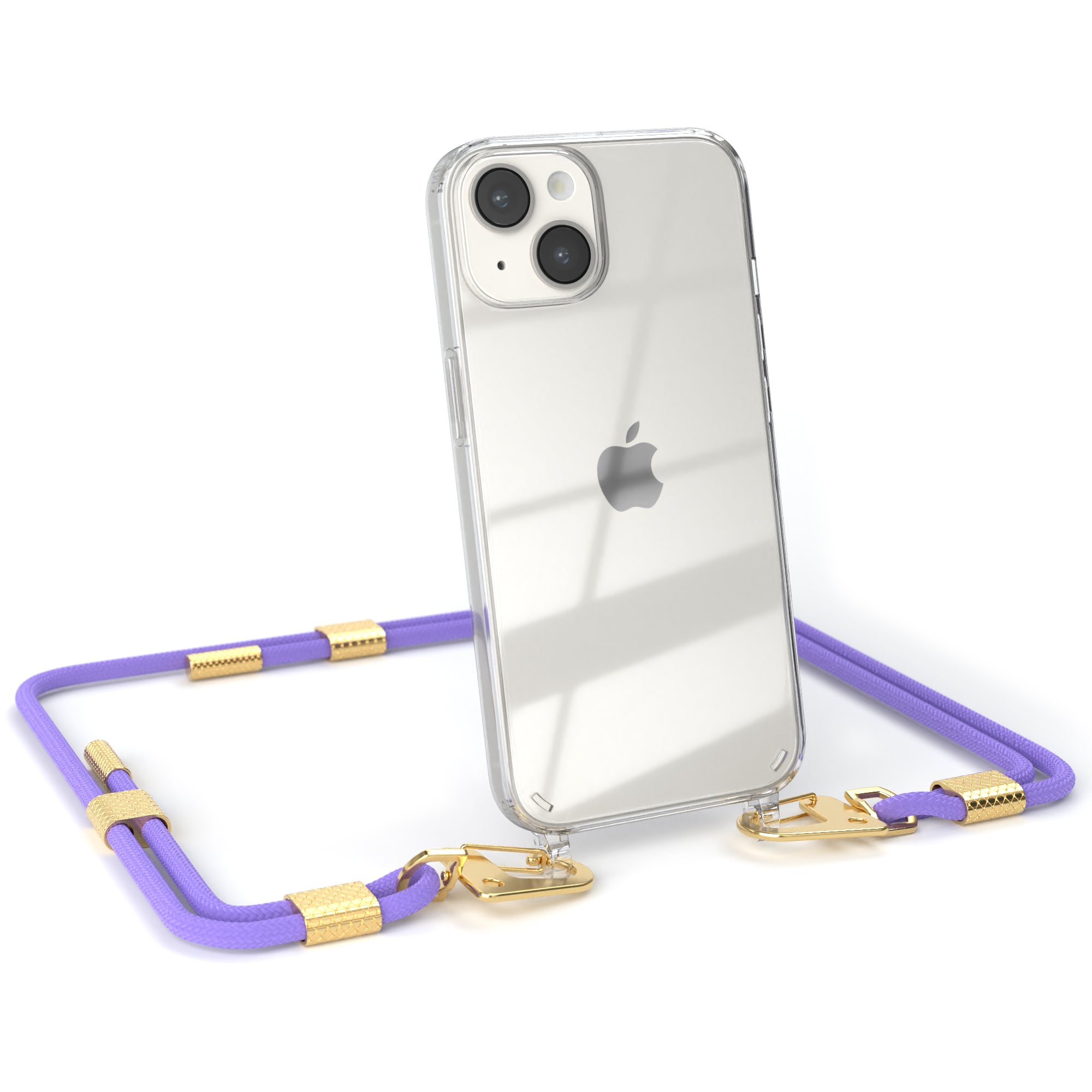 iPhone 14 Hülle + Kordel mit Karabinern