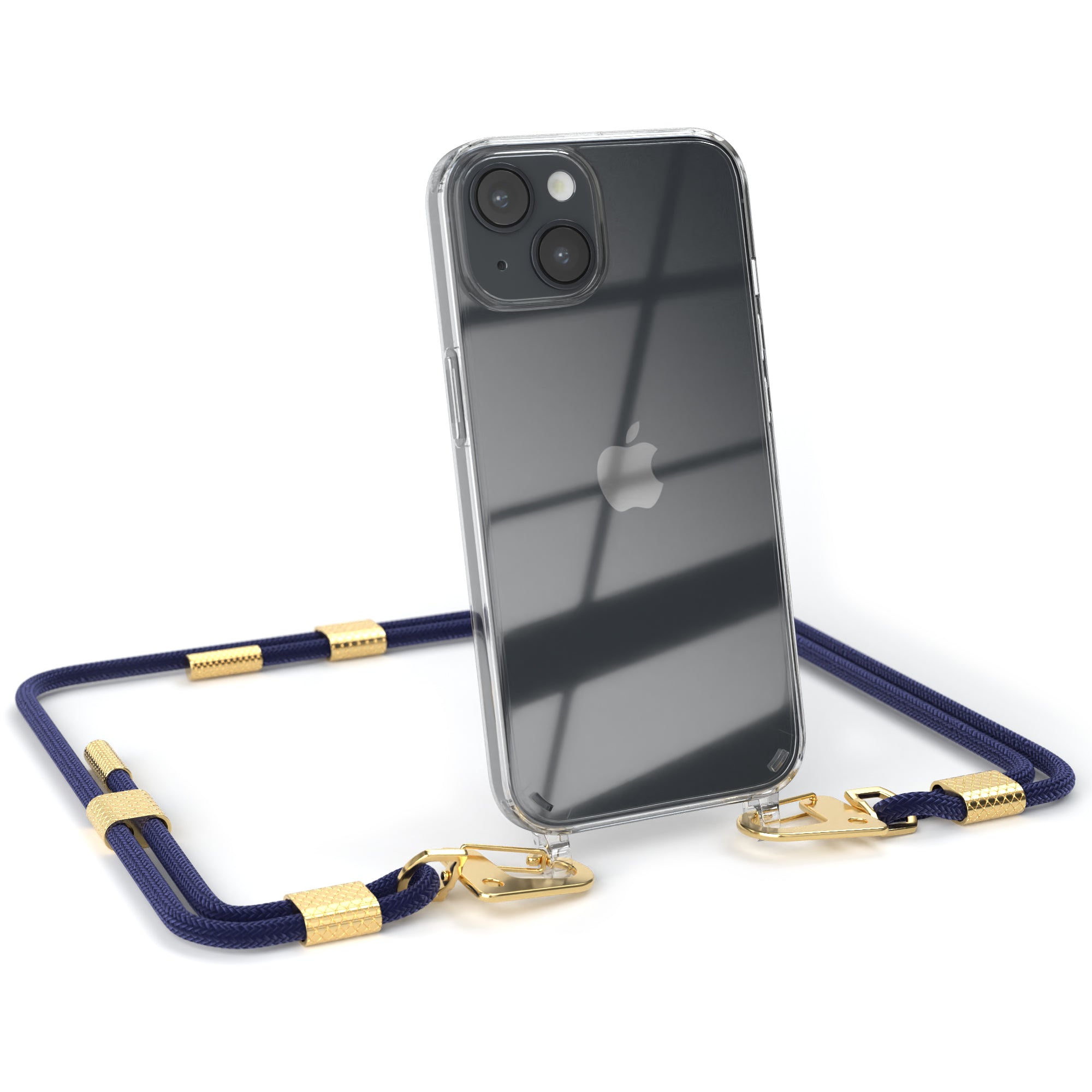 iPhone 14 Hülle + Kordel mit Karabinern