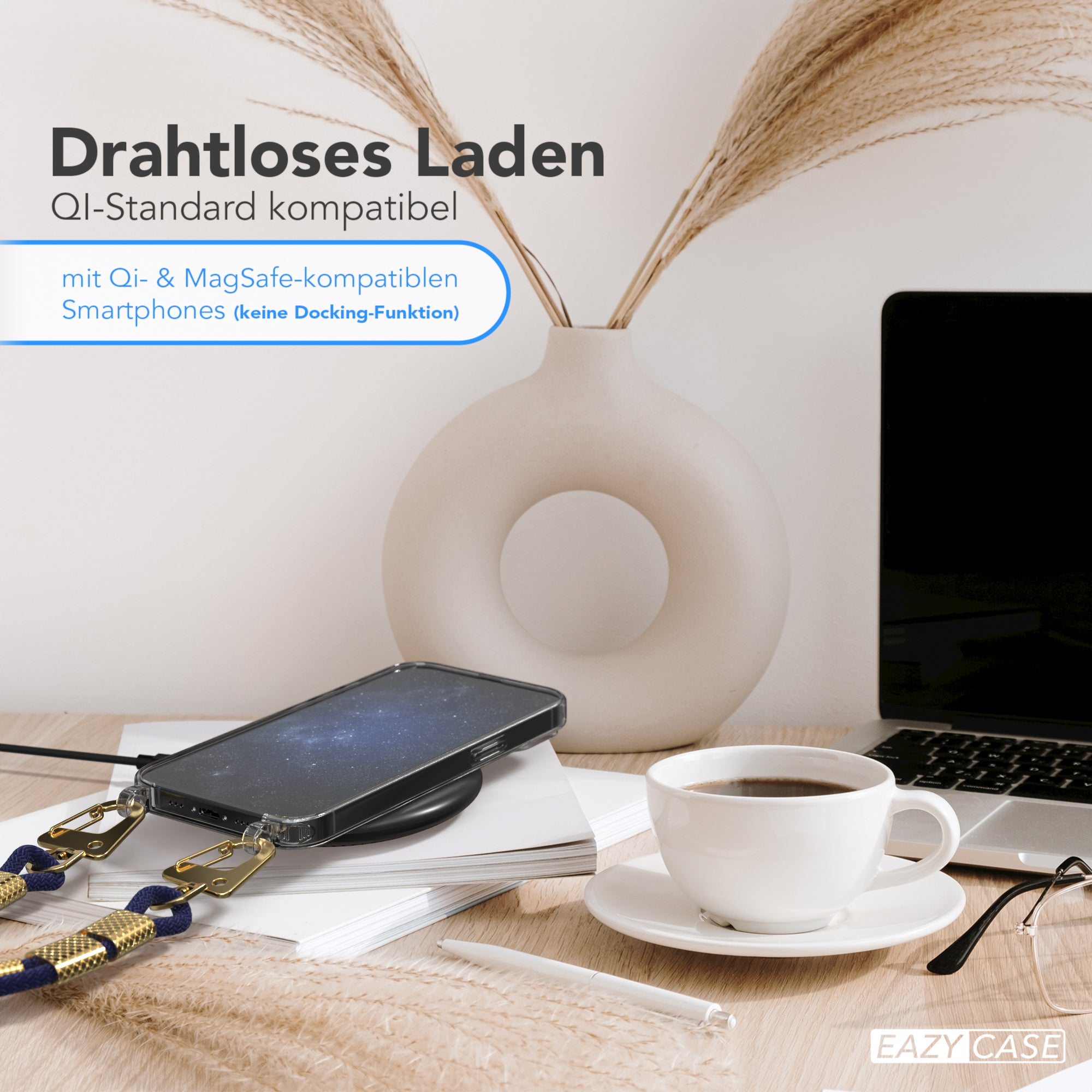 iPhone 14 Hülle + Kordel mit Karabinern