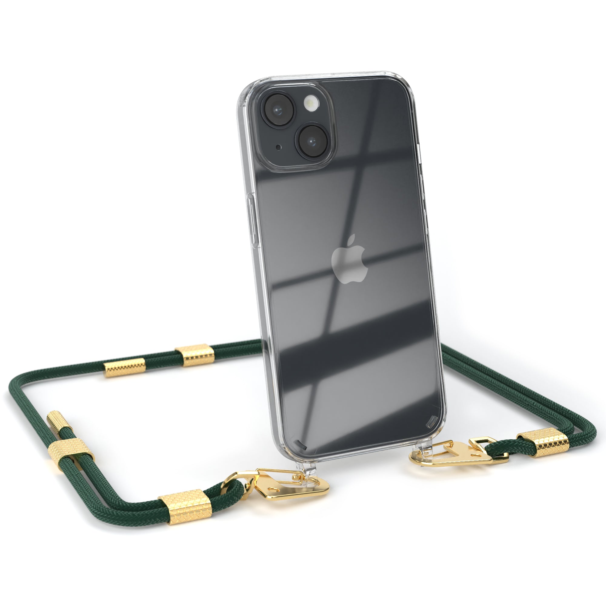iPhone 14 Hülle + Kordel mit Karabinern