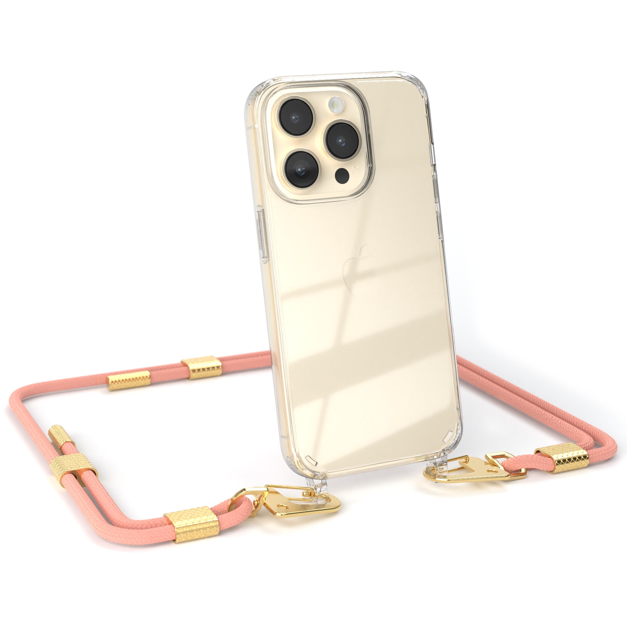 iPhone 14 Pro Hülle + Kordel mit Karabinern