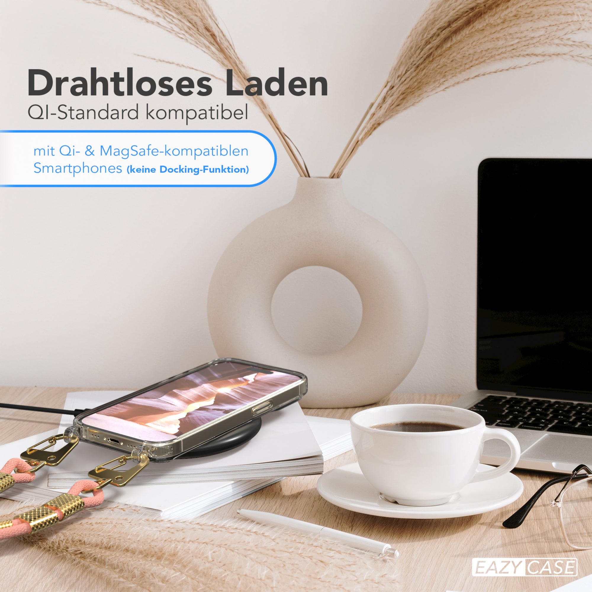 iPhone 14 Pro Hülle + Kordel mit Karabinern