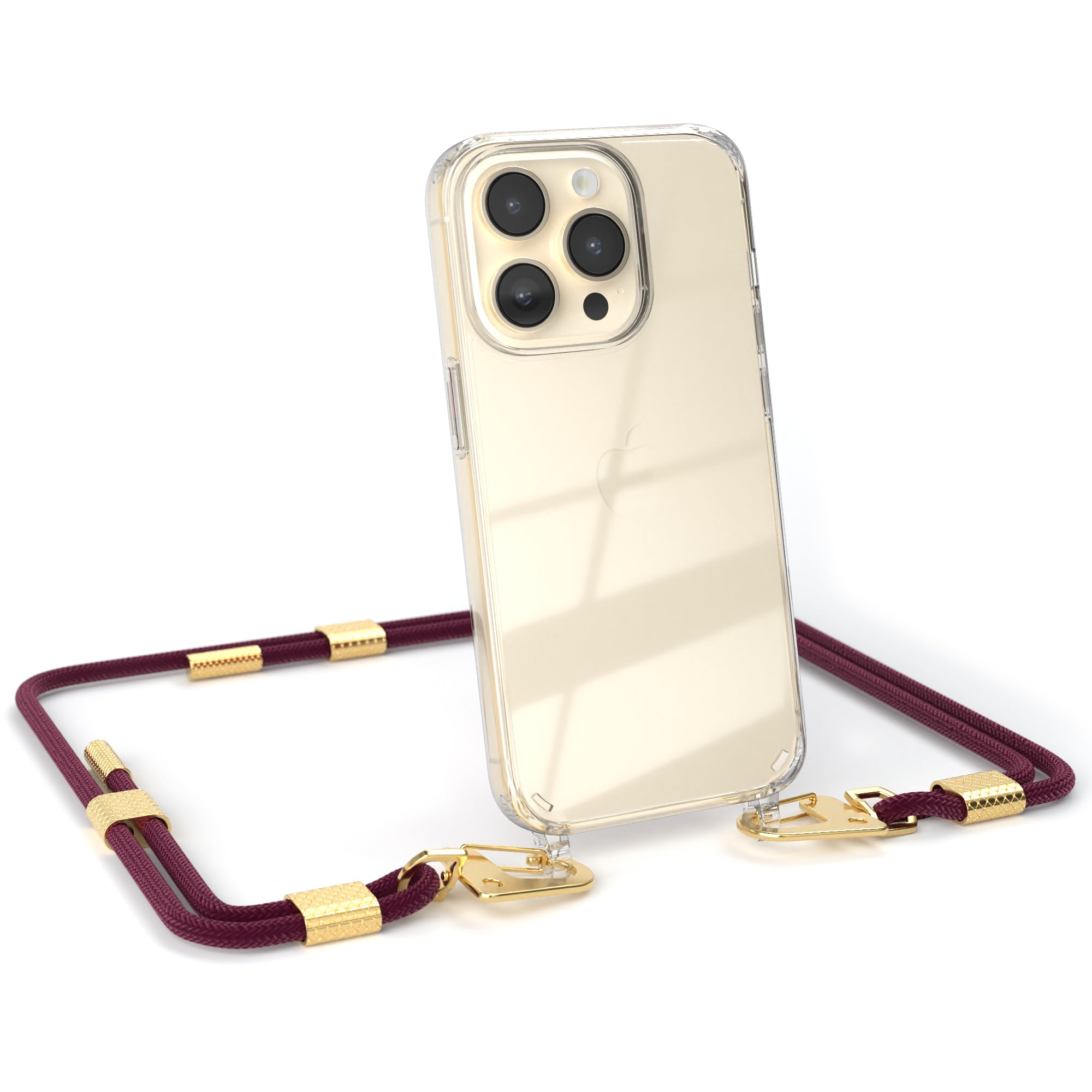 iPhone 14 Pro Hülle + Kordel mit Karabinern