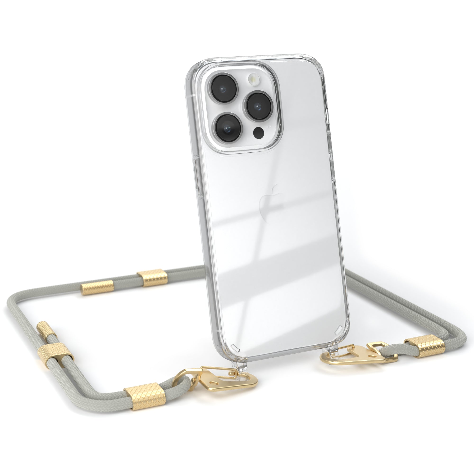 iPhone 14 Pro Hülle + Kordel mit Karabinern