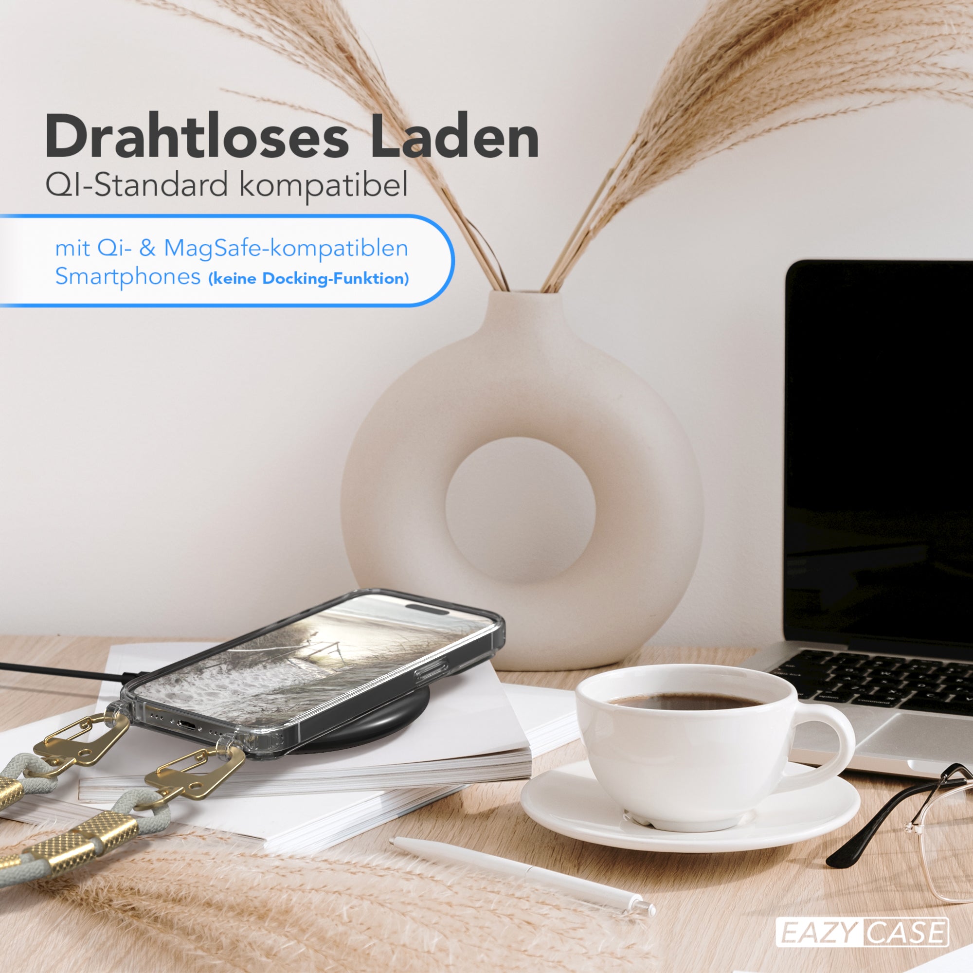 iPhone 14 Pro Hülle + Kordel mit Karabinern