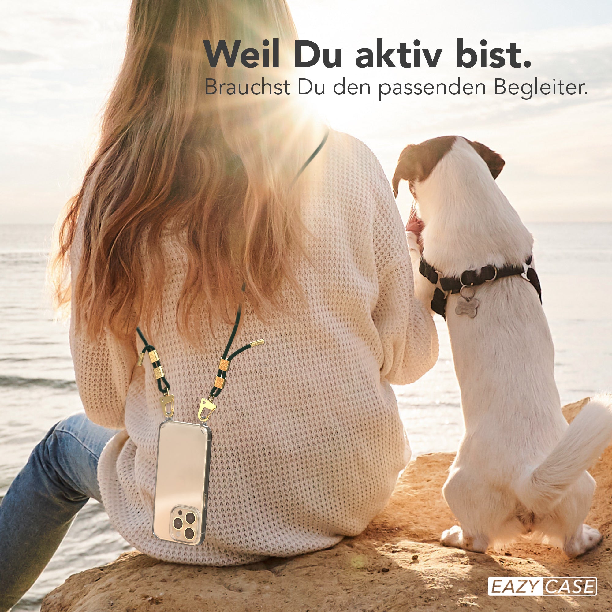 iPhone 14 Pro Hülle + Kordel mit Karabinern